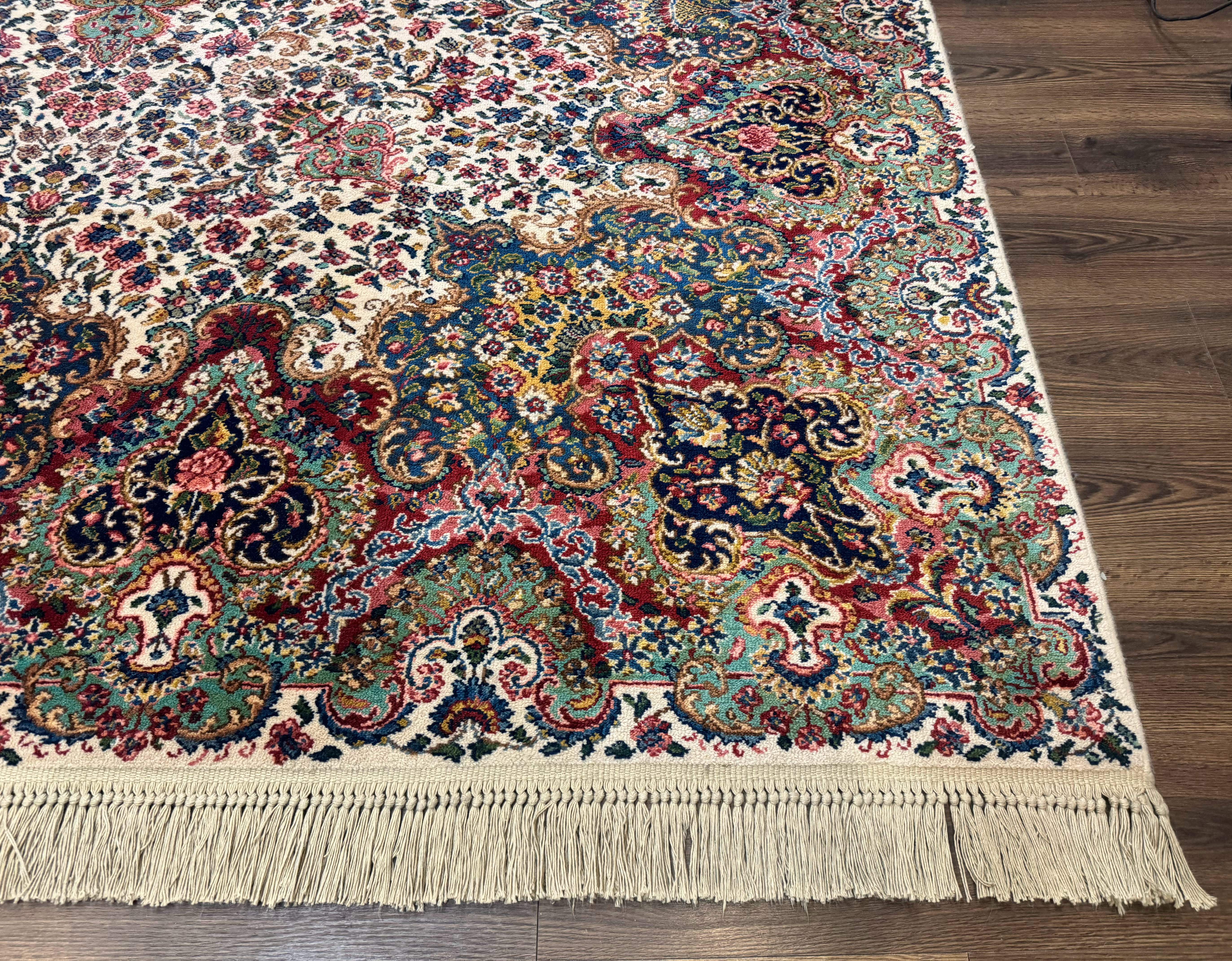 Karastan Rug #742 Floral Kirman 8.8 x 12, Wool Pile, Vintage Original Series, Rare - Jewel Rugs