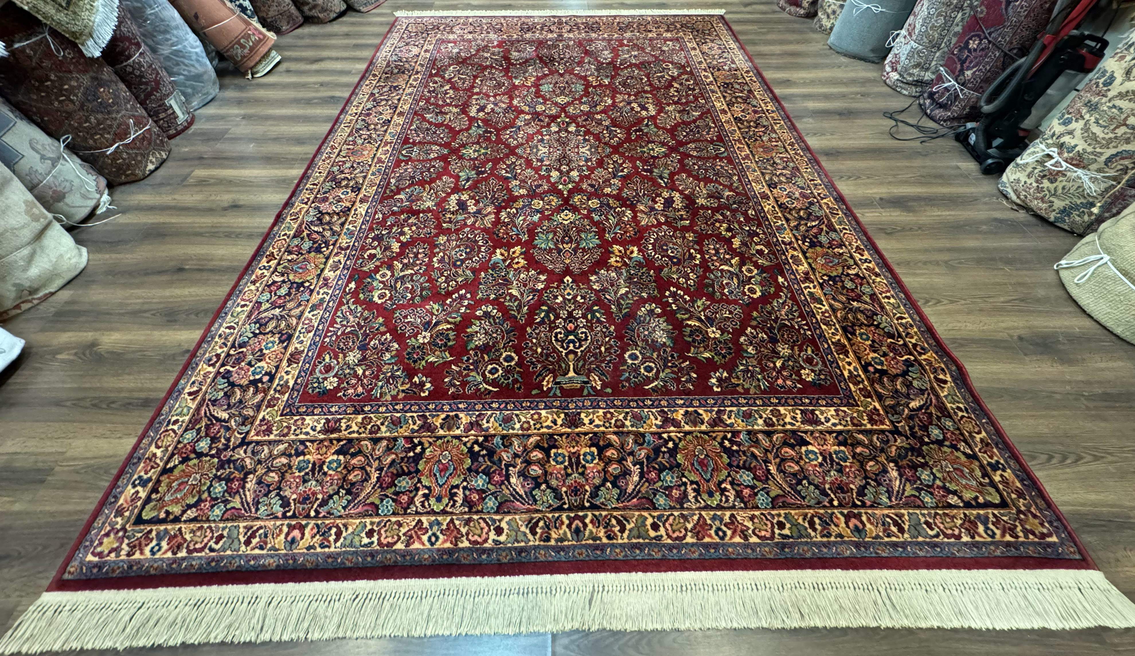 Karastan Red Sarouk Rug #785, Wool Karastan Carpet 8.8 x 12 - Jewel Rugs
