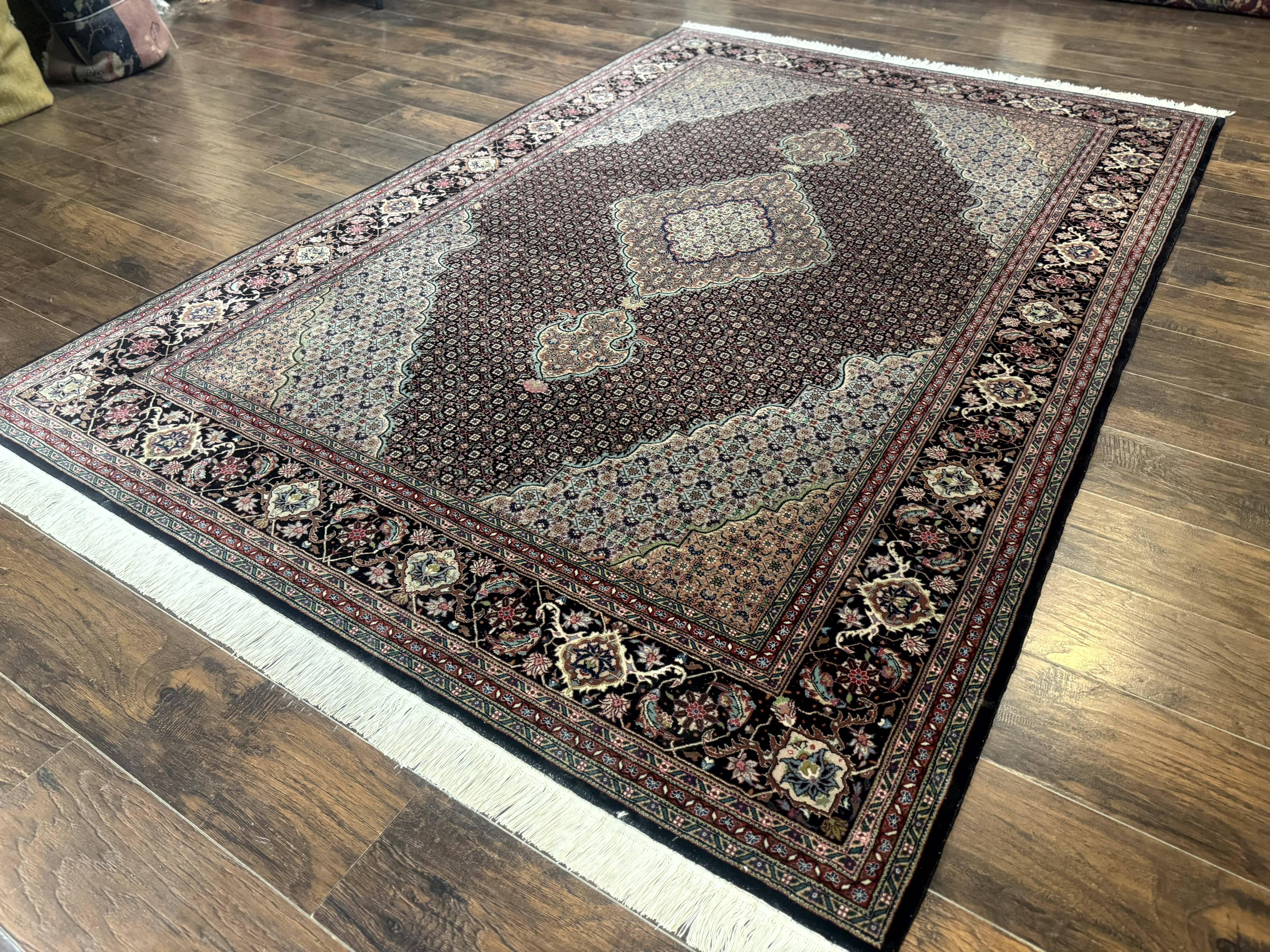 Sino Persian Rug 6x9, Herati Very Fine 400 KPSI, Black - Jewel Rugs
