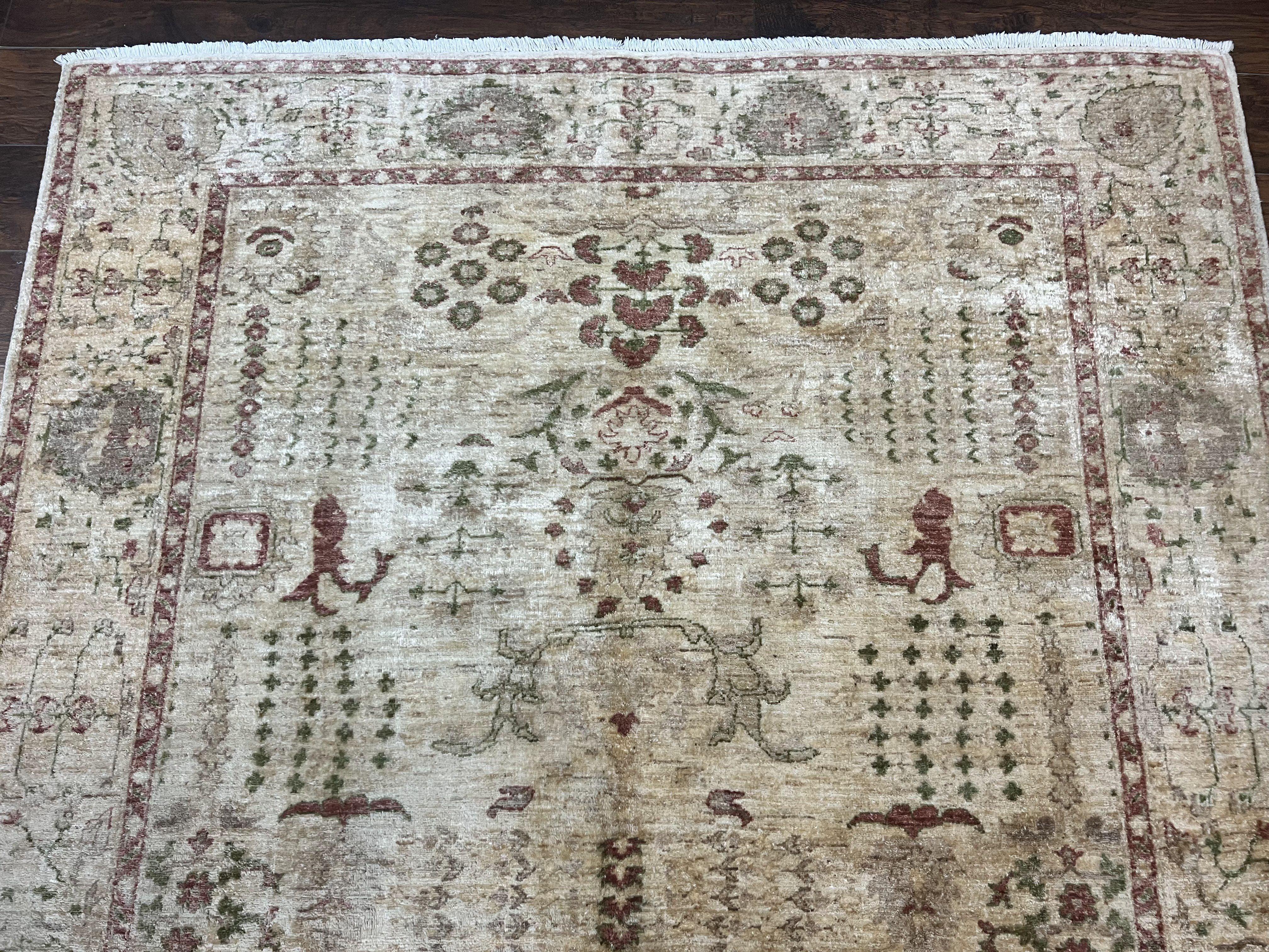 Pakistani Oushak Rug 6 x 9.6, Handmade Wool Peshawar Carpet, Farmhouse Rug - Jewel Rugs