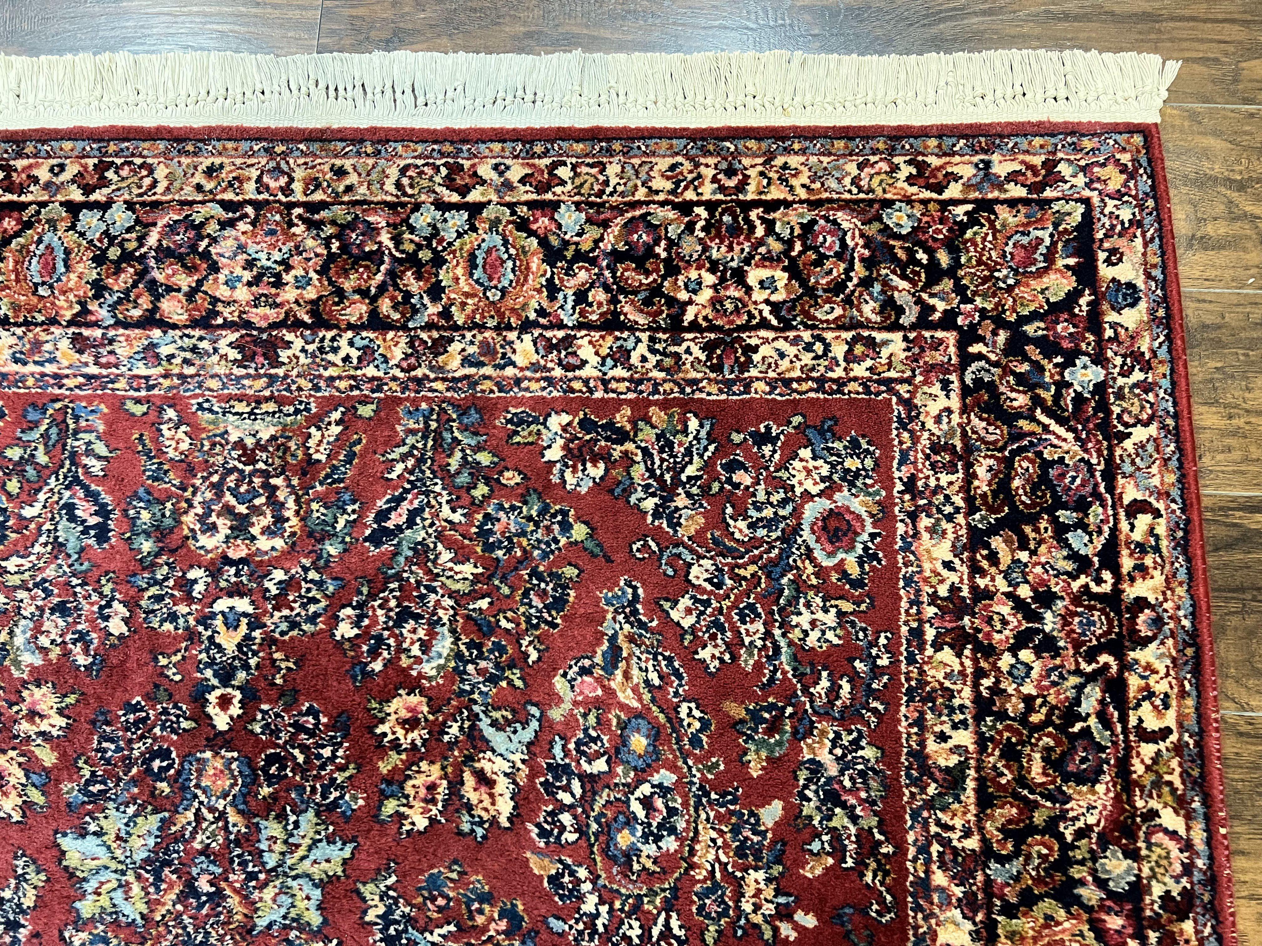 Karastan Rug 5.9 x 9 Red Sarouk #785, Wool Karastan Carpet, Original 700 Series, Vintage Karastan Oriental Rug Discontinued - Jewel Rugs
