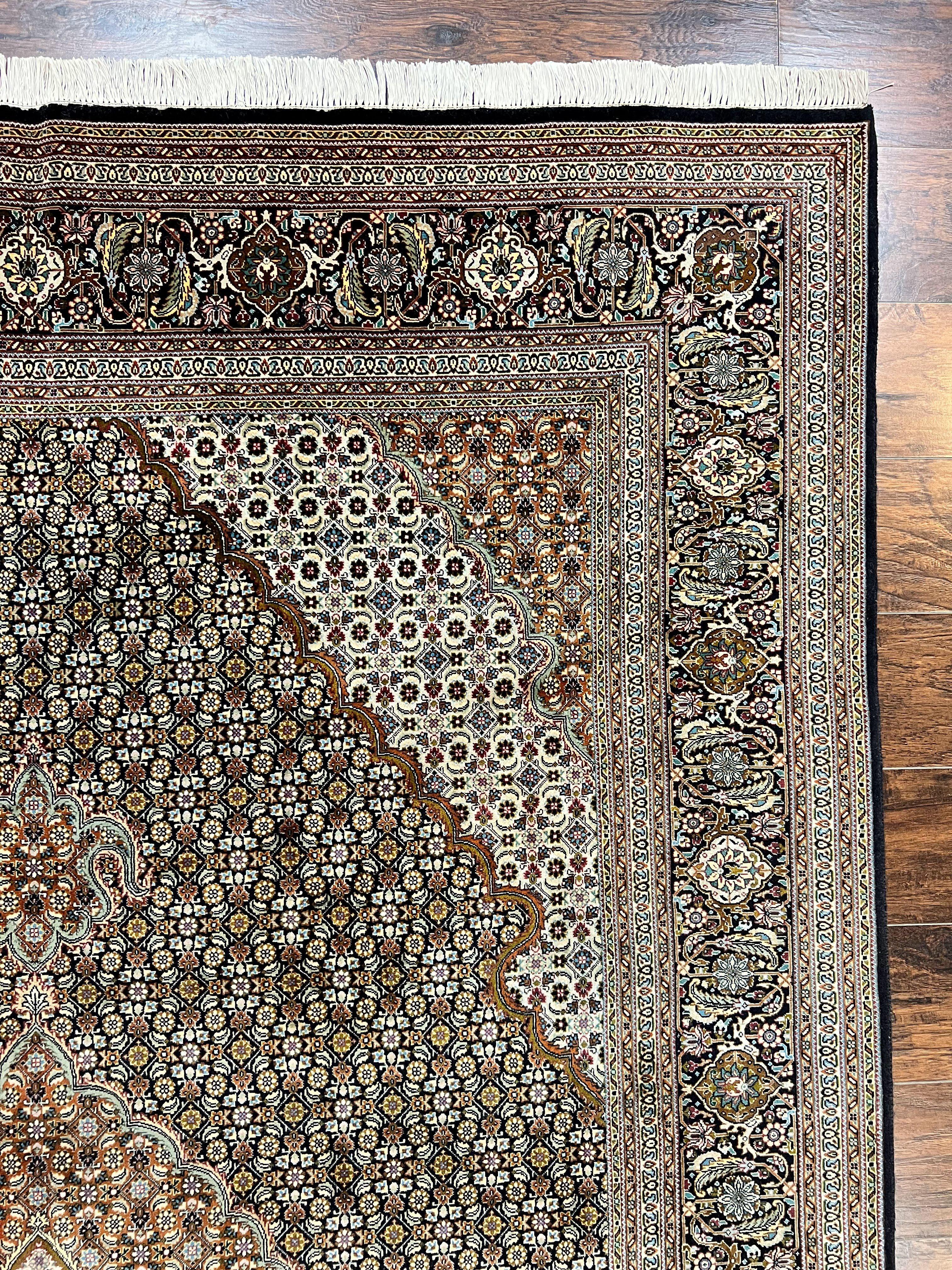 Wonderful Persian Tabriz Rug 7x10 ft, Very Fine 50 Raj 350 KPSI Oriental Carpet, Herati Mahi Pattern, Authentic Hand Knotted Handmade Wool Vintage - Jewel Rugs
