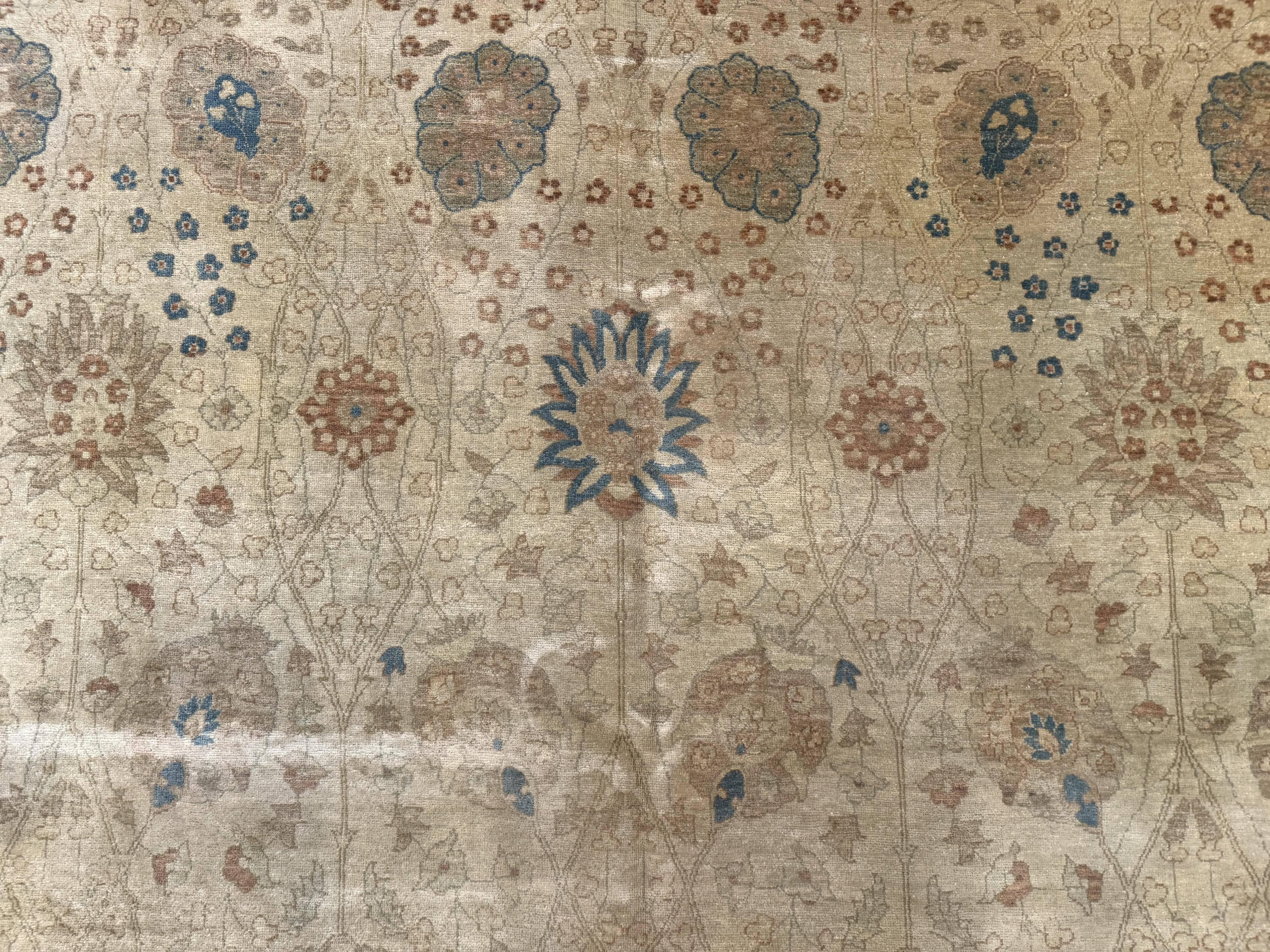 Large Pak Persian Rug 10x13, Haji Jalili Design, Light Colors, Light Tan Oriental Carpet - Jewel Rugs