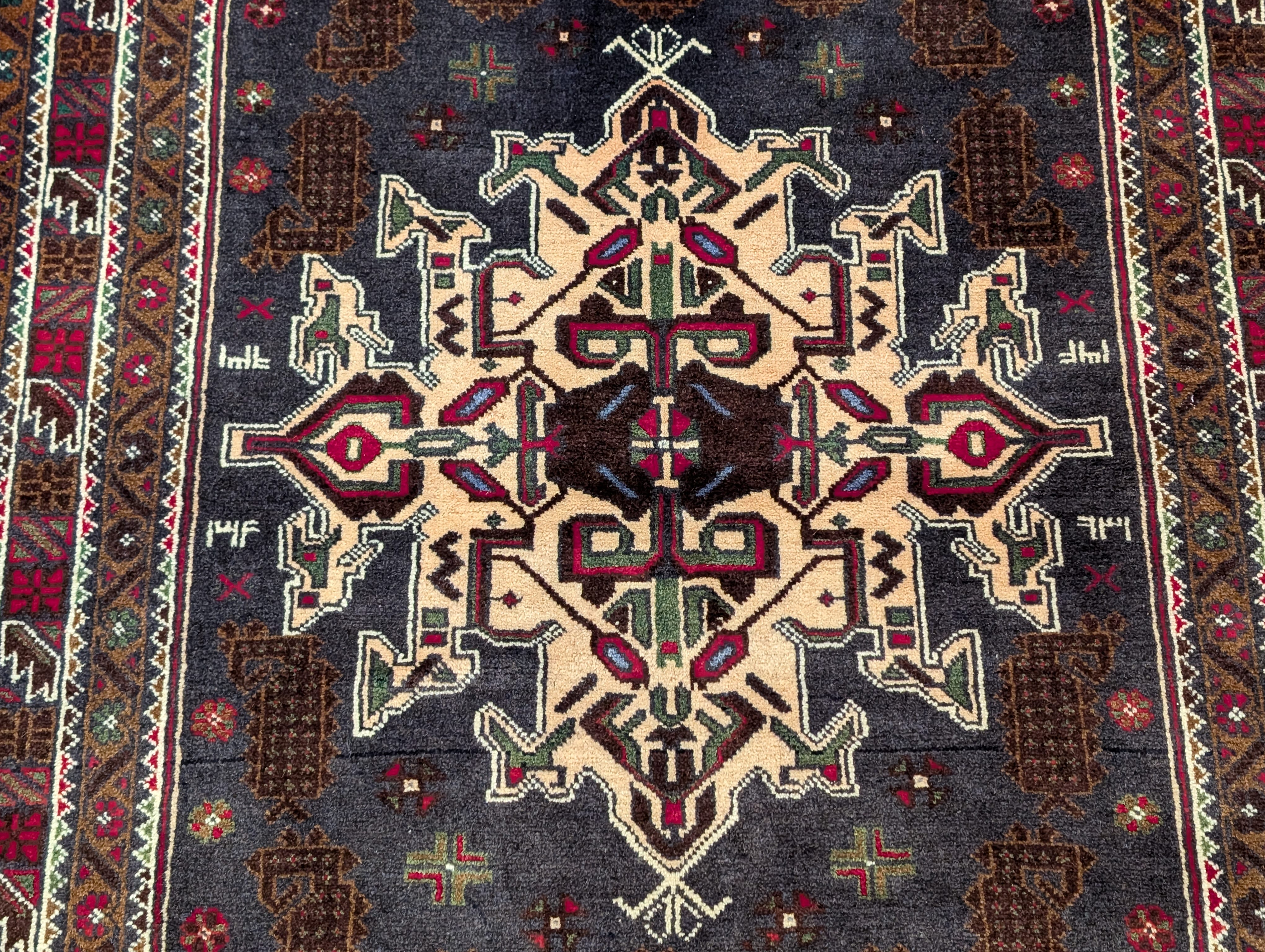 Afghan Baluch Rug 3.9 x 6.6, Tribal Handmade Wool Carpet - Jewel Rugs