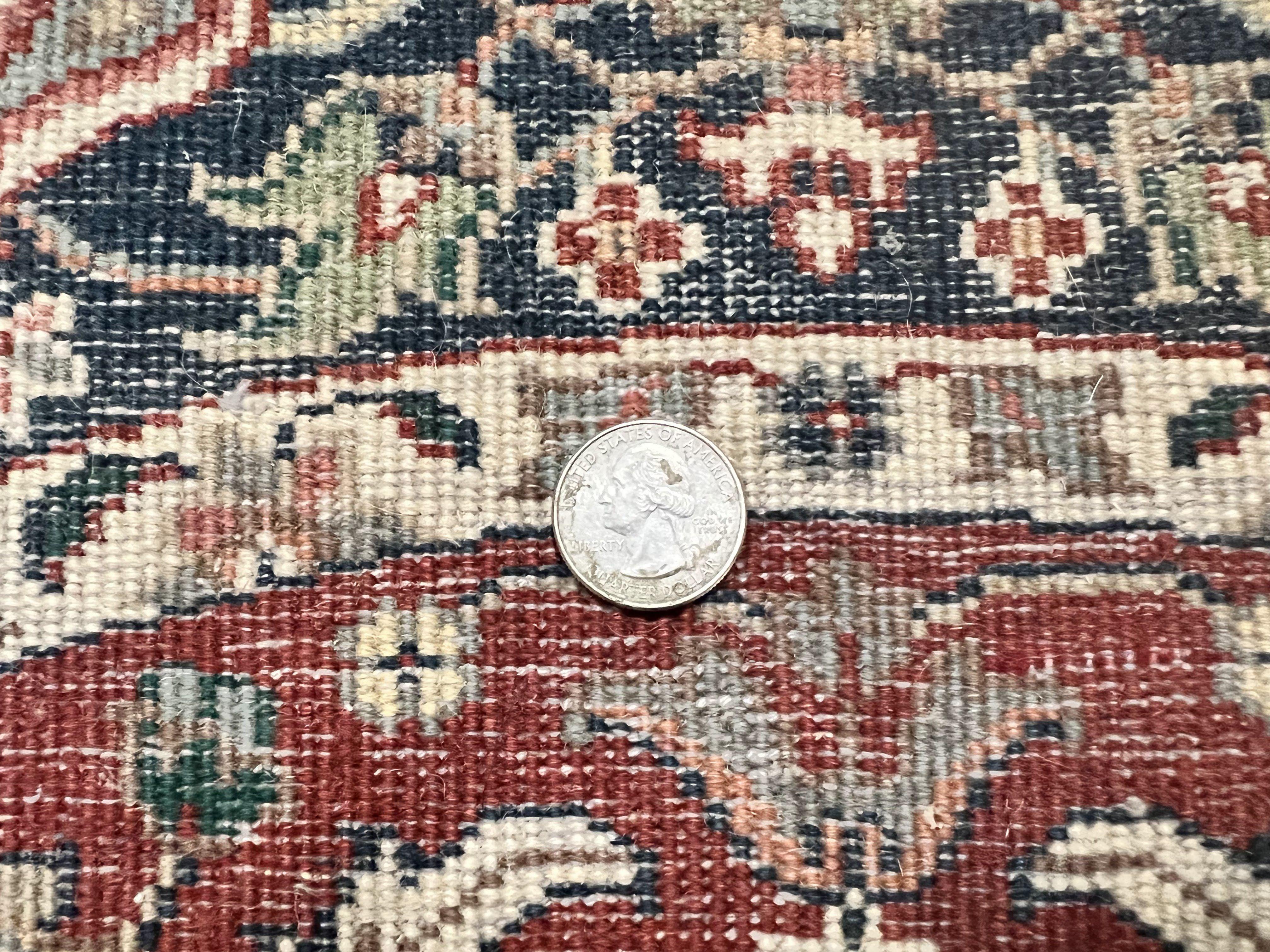 Round Rug 3x3, Indo Persian Oriental Carpet 3ft Round, Small Round Rug, Red Floral Allover Wool Hand Knotted Vintage Traditional Rug - Jewel Rugs