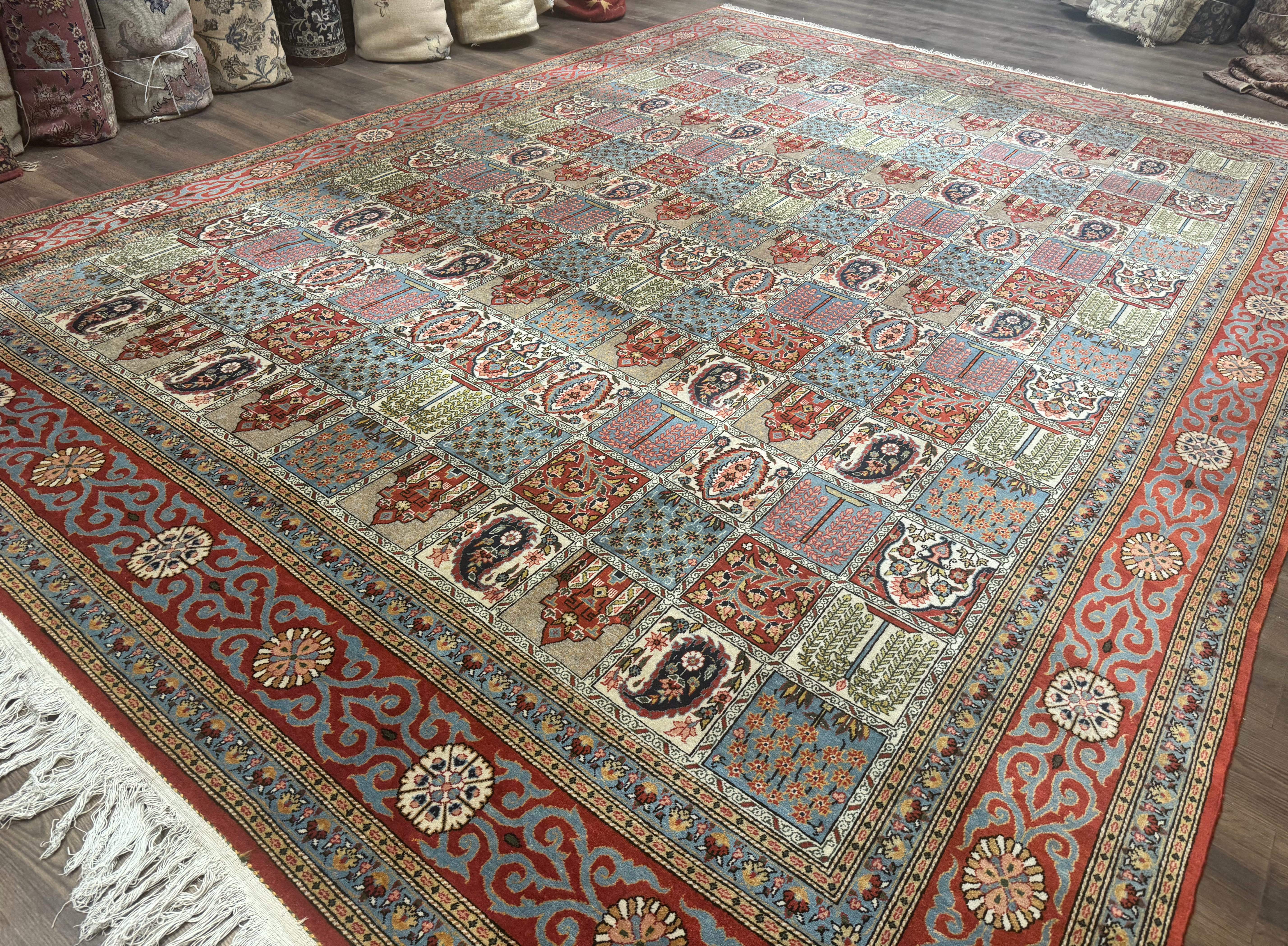 Persian Qum Rug 10x14 – Multicolor Panel, Finely Hand Knotted - Jewel Rugs