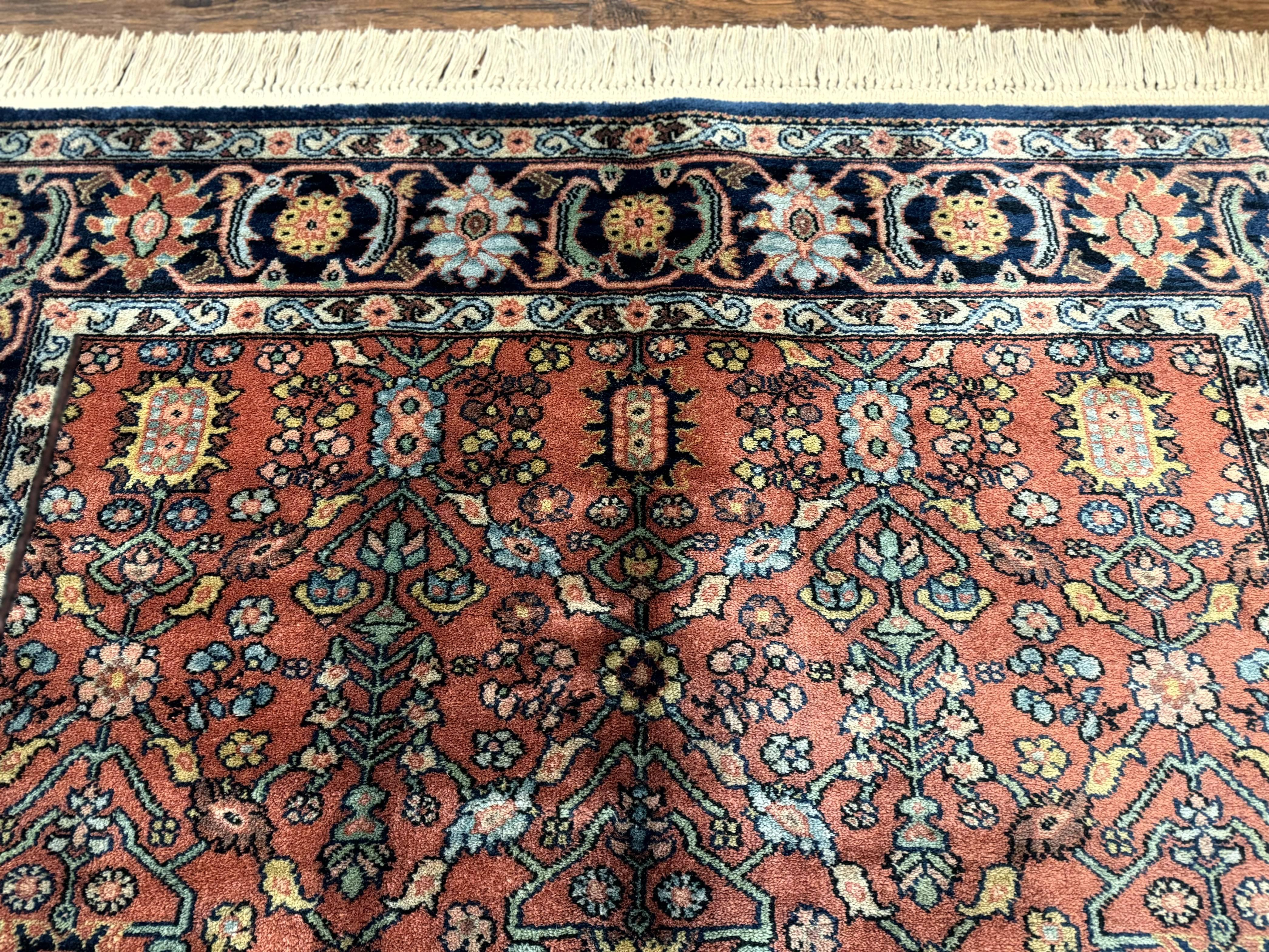 5.9 x 9 Karastan Serapi Rug #729, Wool Karastan Carpet, Original 700 Series, Red and Dark Blue, Discontinued, 6x9 Vintage Karastan, Rare - Jewel Rugs