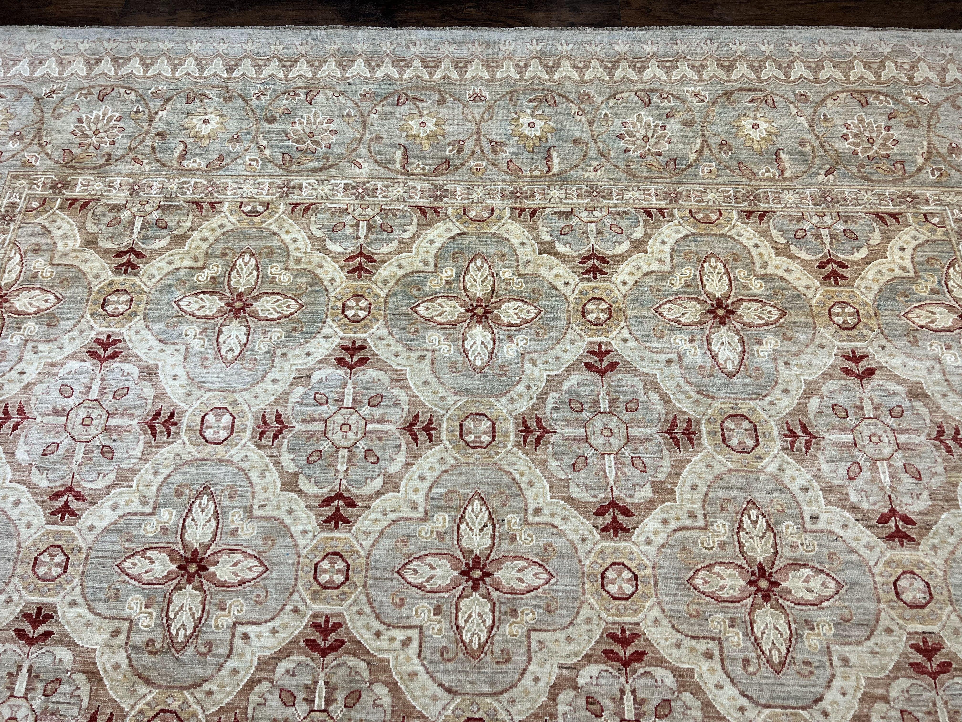 Turkish Oushak Rug 10x14, Neutral Colors Large Room Sized Handmade Wool Area Rug, Farmhouse Rug, Hand Knotted Oushak 10 x 14 ft, Gray Taupe - Jewel Rugs