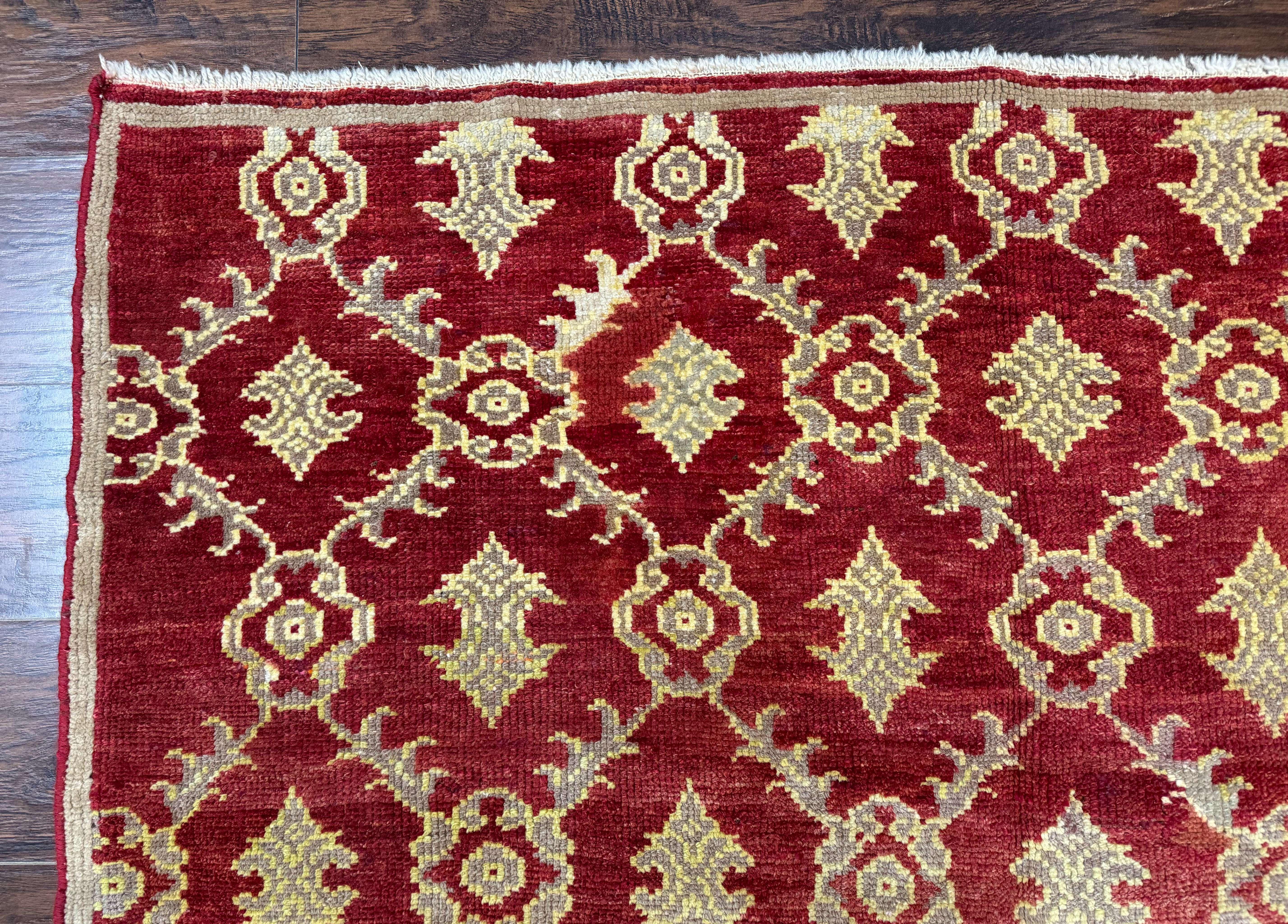 Modern Turkish Oushak Rug 5x8, Brick Red - Jewel Rugs