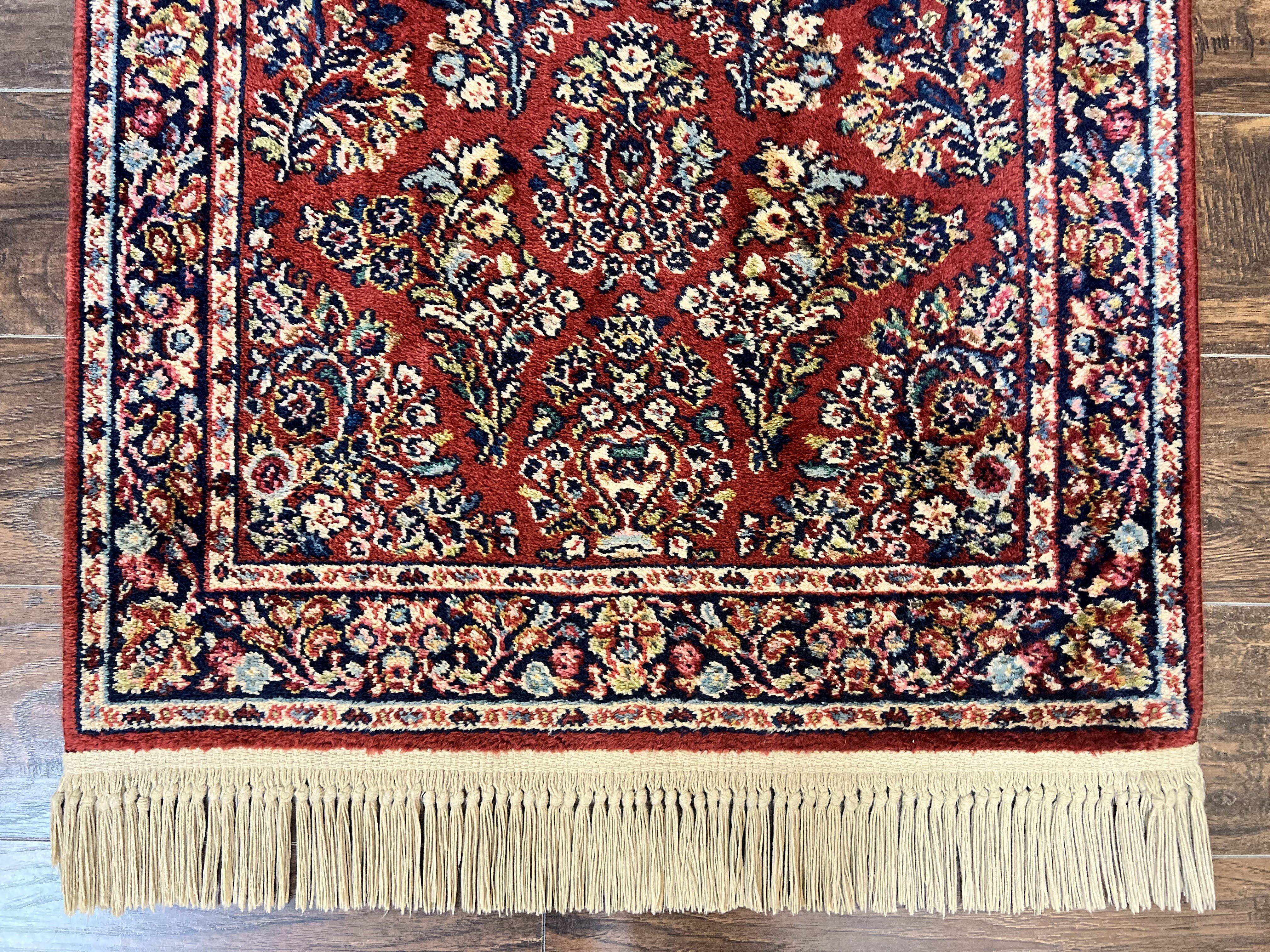 Karastan Red Sarouk Rug #785, Small Karastan Wool Pile Rug 3x5 ft, Original 700 Series, Discontinued Vintage Karastan Carpet - Jewel Rugs