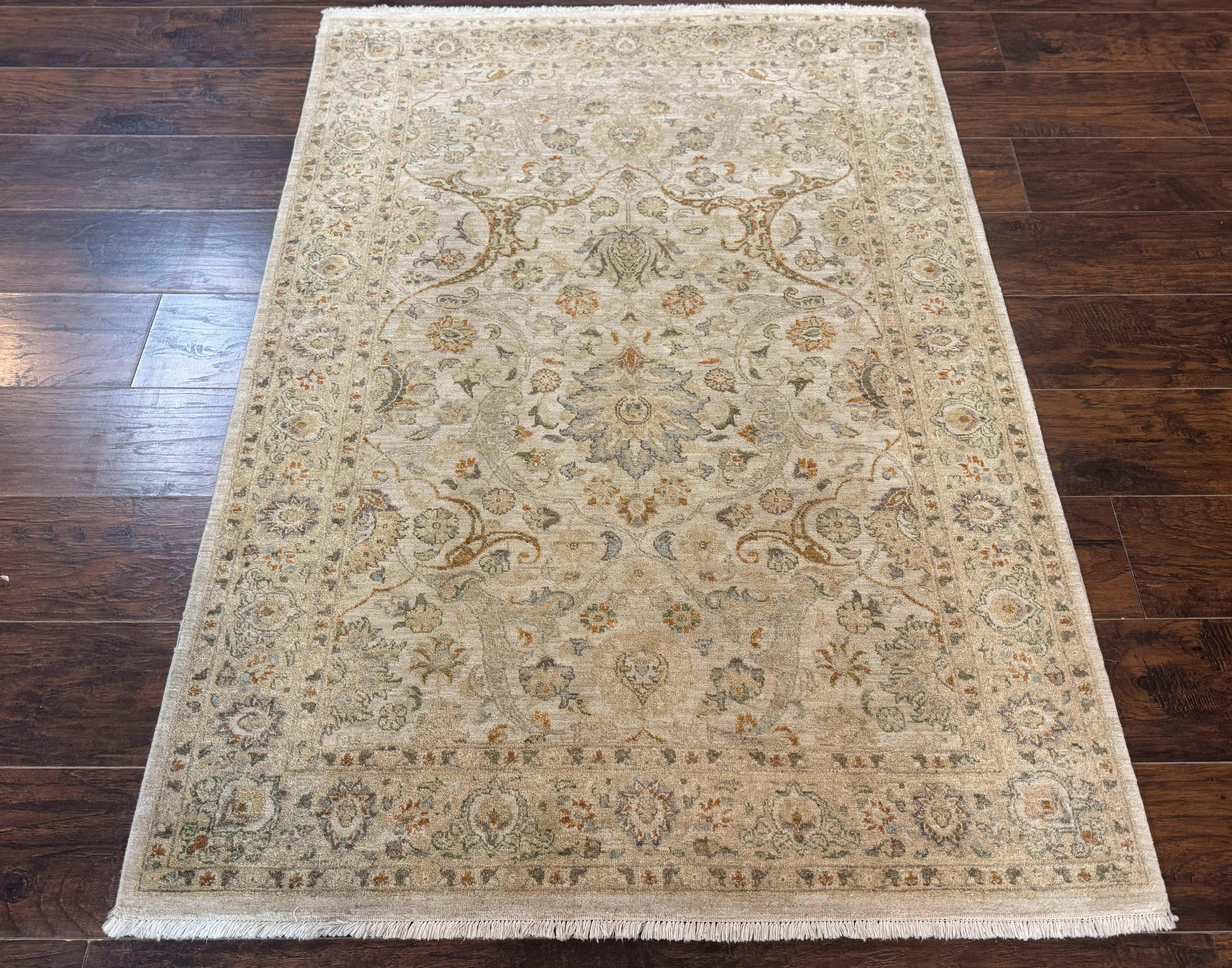 Pak Persian Rug 4x6, Beige, Pakistani Peshawar Rug, Handmade, Neutral Colors, Vintage Rug for Modern Home - Jewel Rugs
