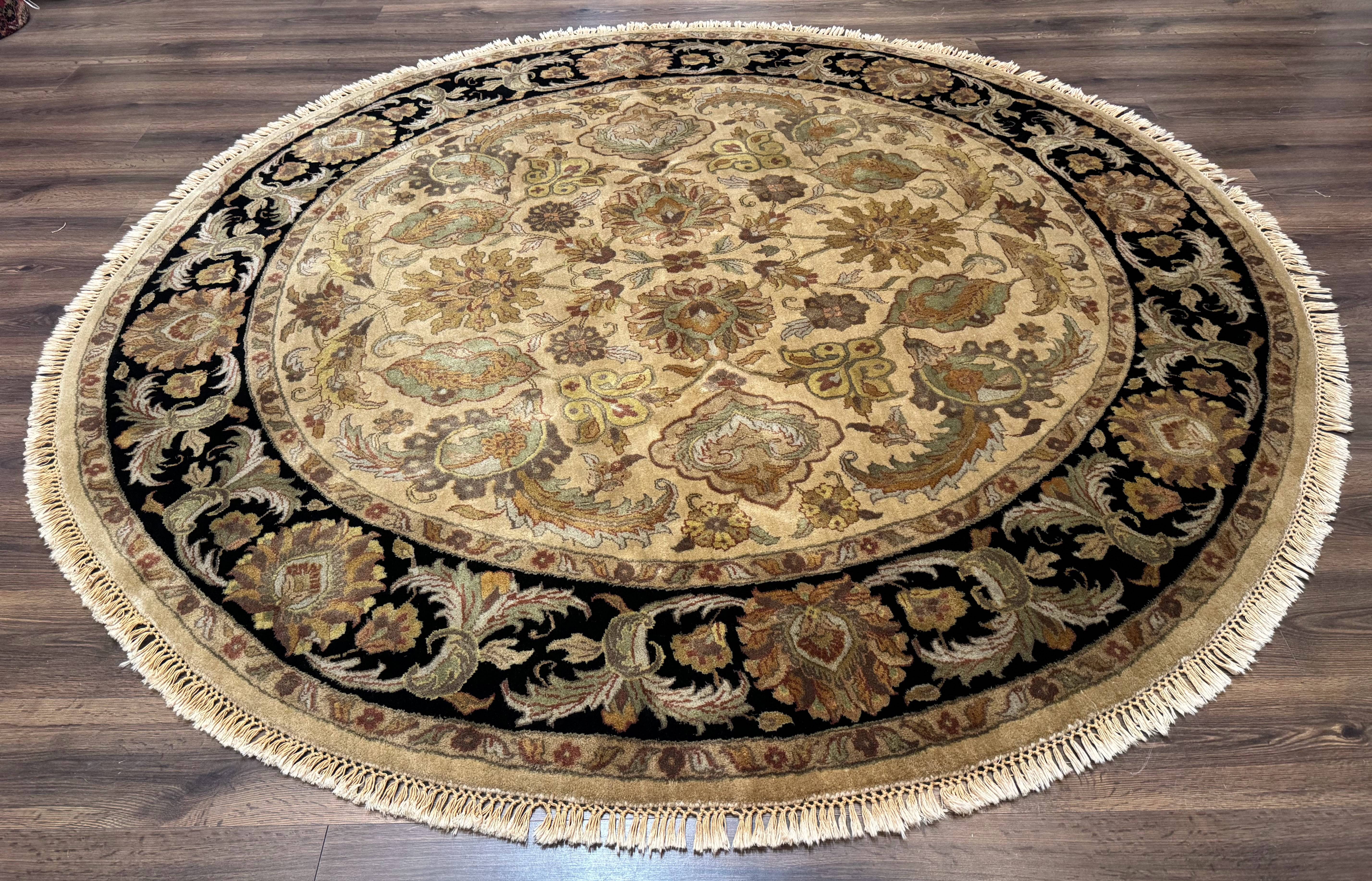 Indo Mahal Round Rug 8x8, Wool Handmade Indian Carpet - Jewel Rugs