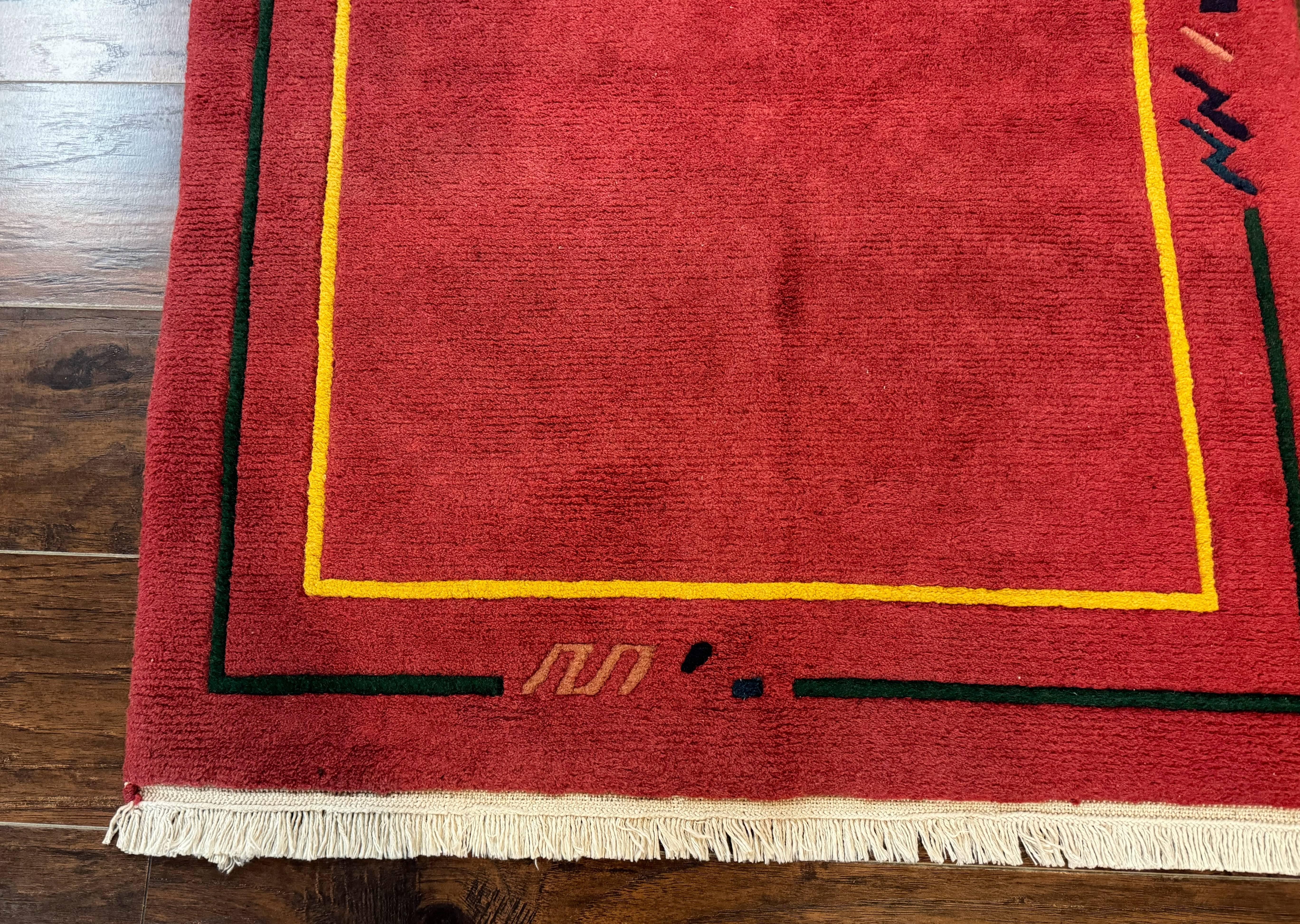 Indo Persian Gabbeh Rug 3x5, Red - Jewel Rugs