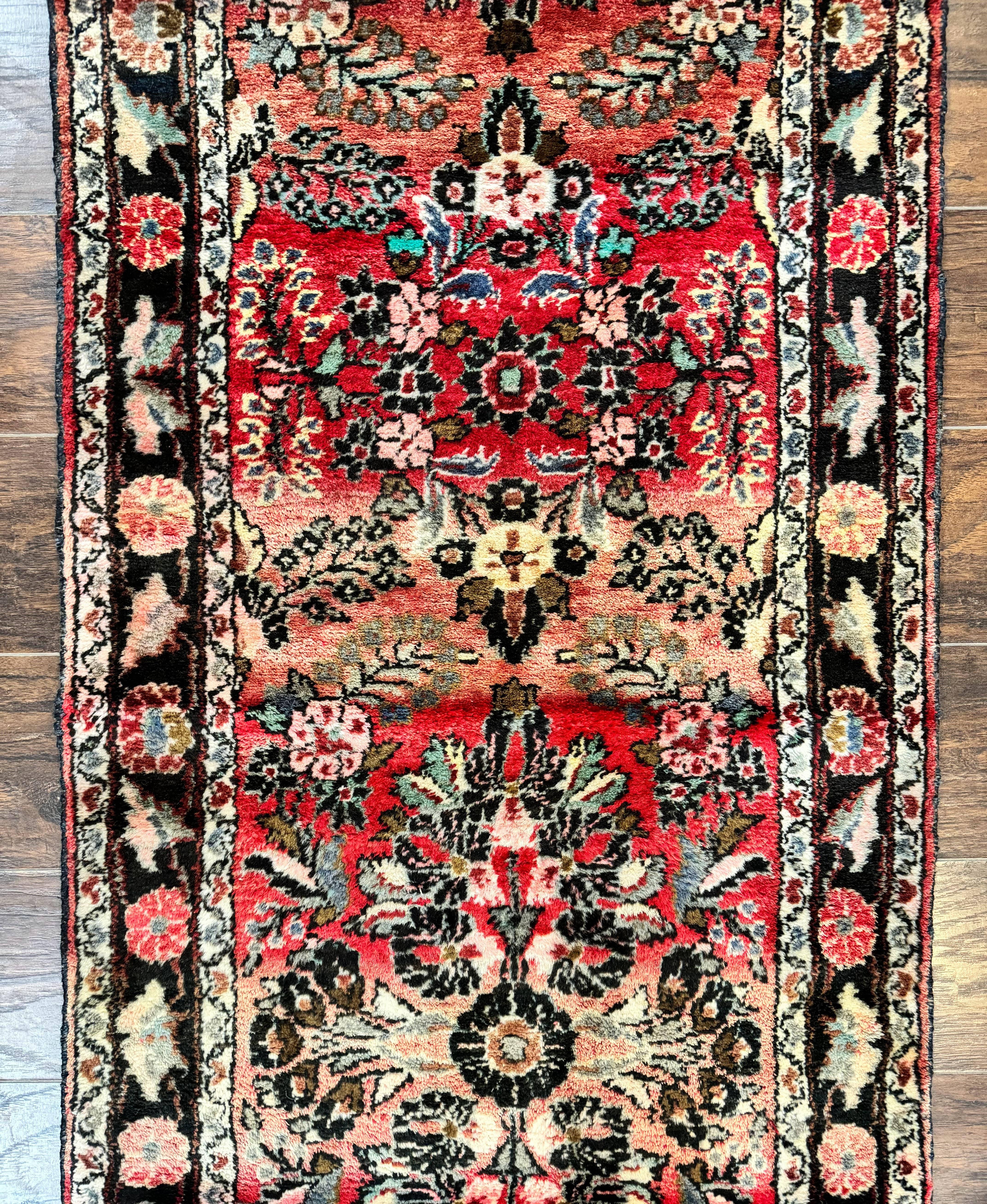 Antique Persian Runner Rug 2.7 x 20 Red Long Runner for Hallway Wool Handmade - Jewel Rugs