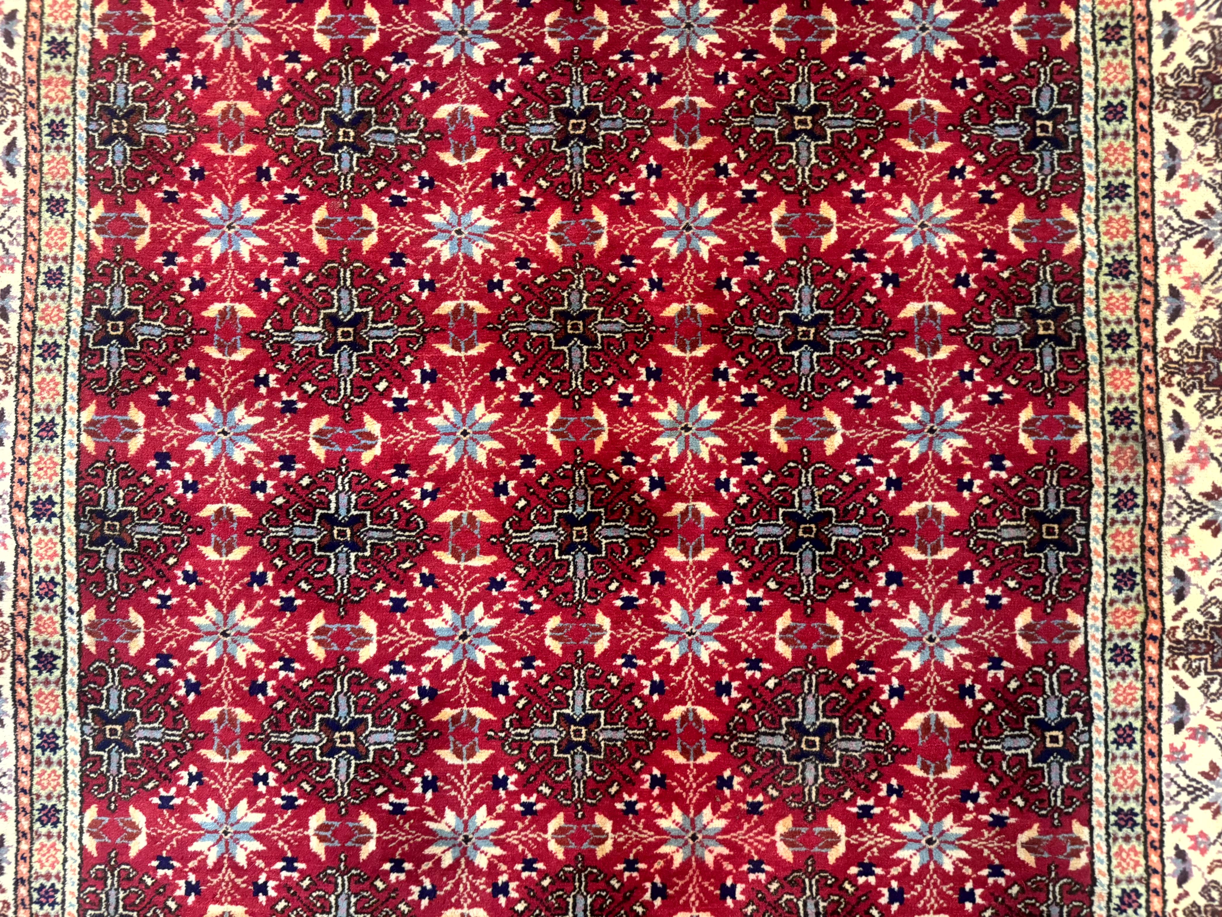 Turkish Sivas Rug 4x6, Red and Cream, Allover Design, Handmade Vintage - Jewel Rugs