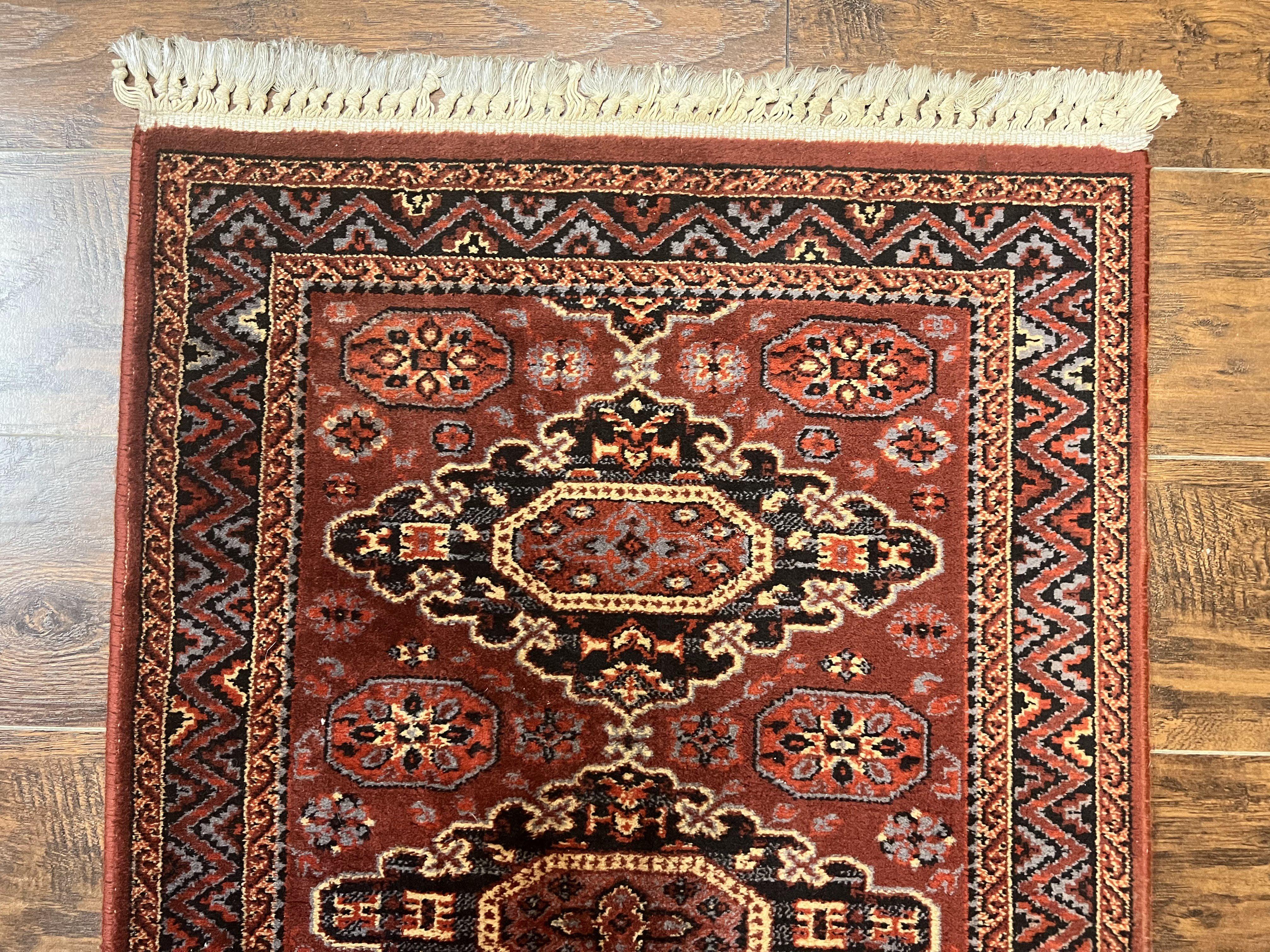Belgium Power Loomed Runner Rug 2x9, Vintage Wool Rug for Hallway 2 x 9 ft, Red, Caucasian Persian Design, 9ft Runner - Jewel Rugs