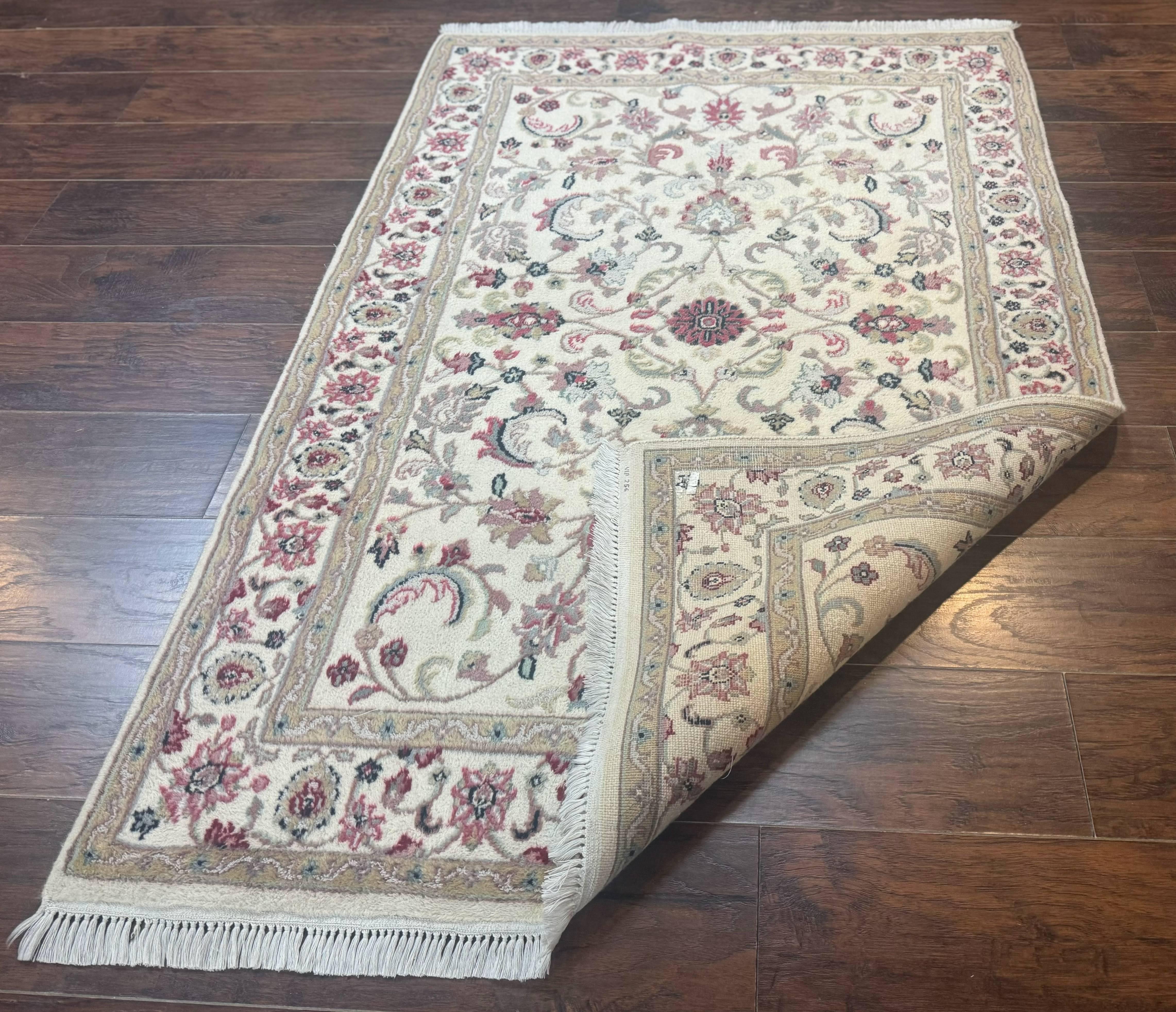 Indo Persian Rug 4x6, Floral Design, Wool Handmade Area Rug - Jewel Rugs