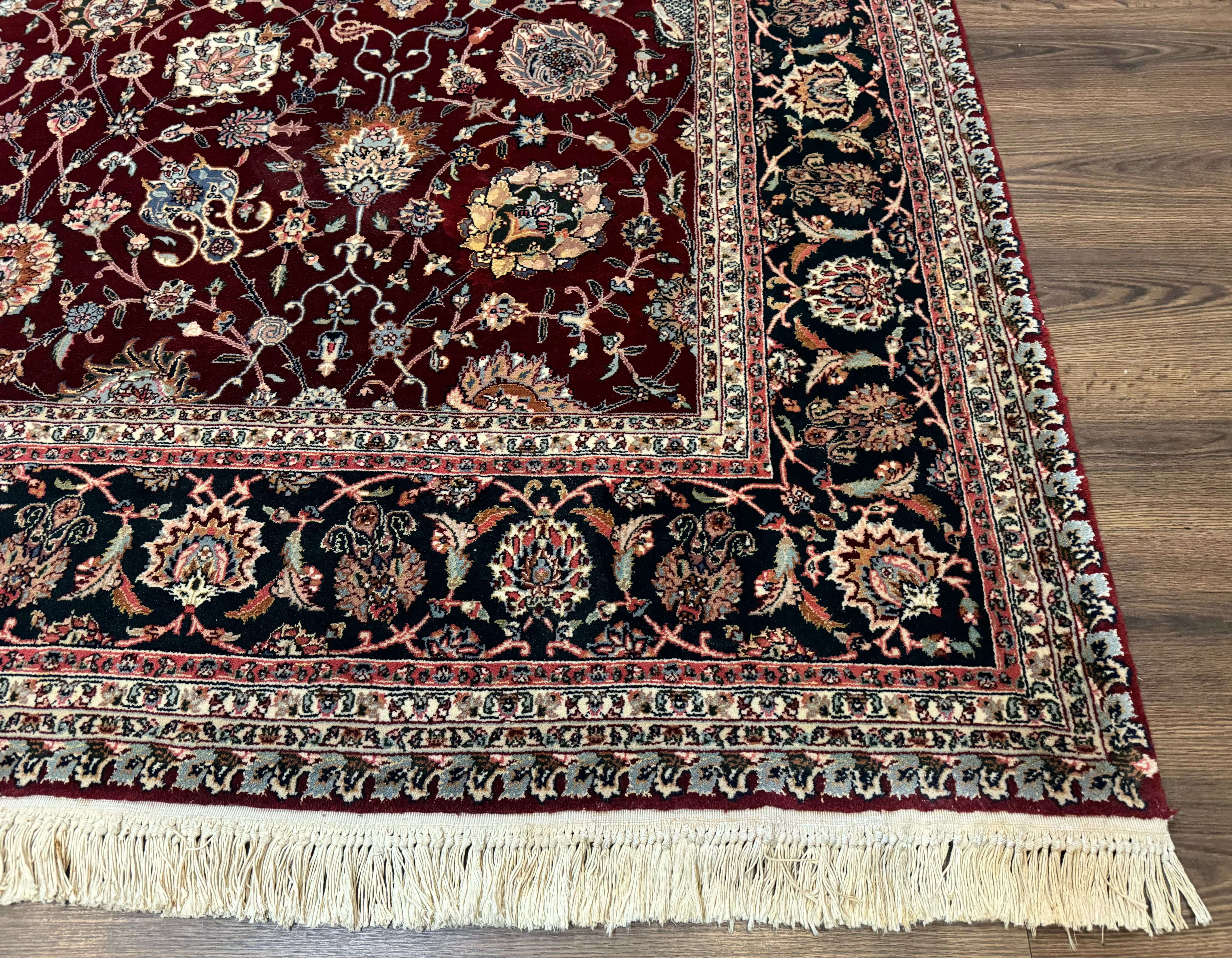 Pak Persian Rug 8x10, Dark Red, Wool with Silk Highlights, Fine - Jewel Rugs