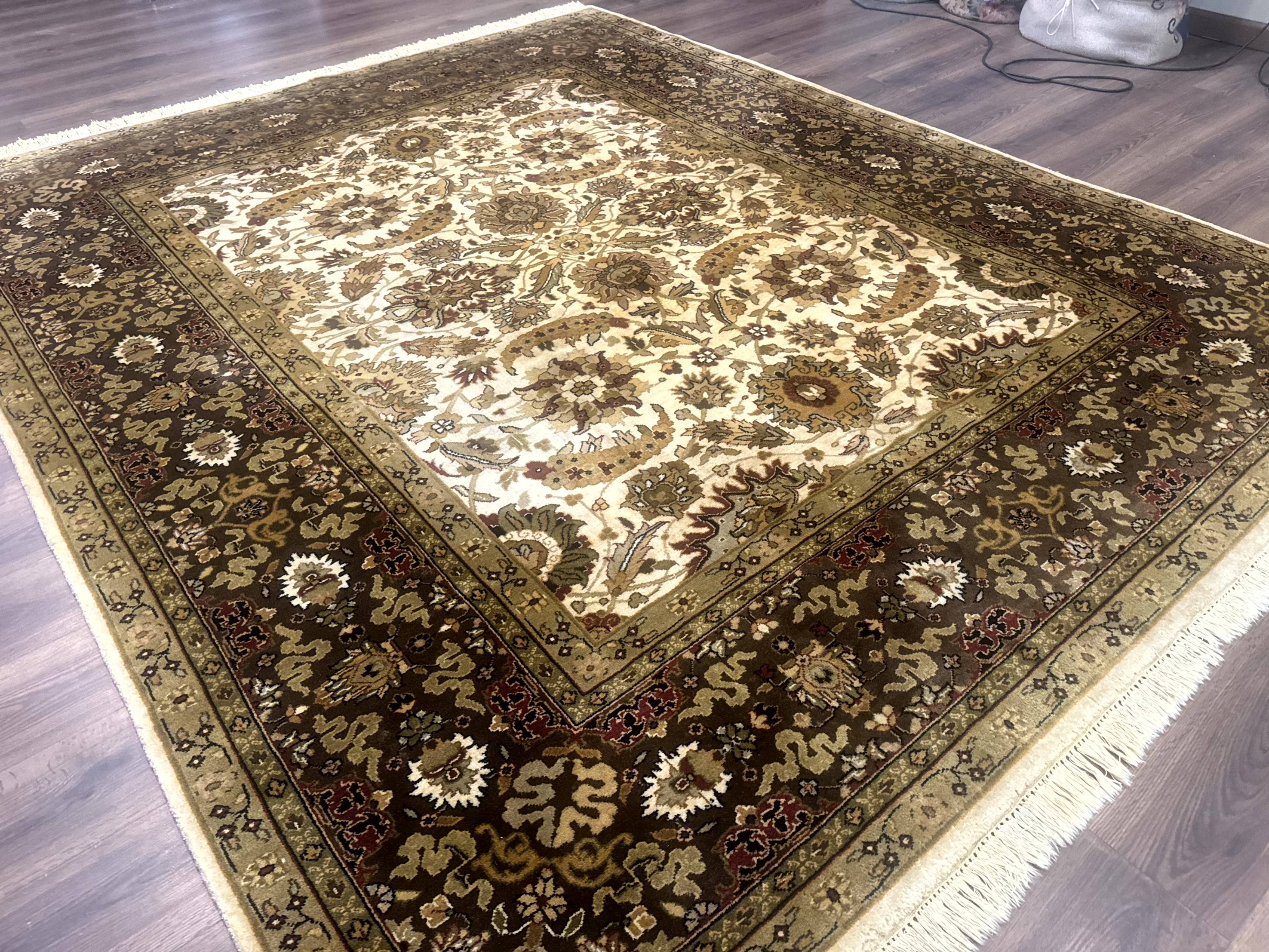 Indo Persian Mahal Rug 8x10, Floral Traditional Wool Oriental Carpet - Jewel Rugs