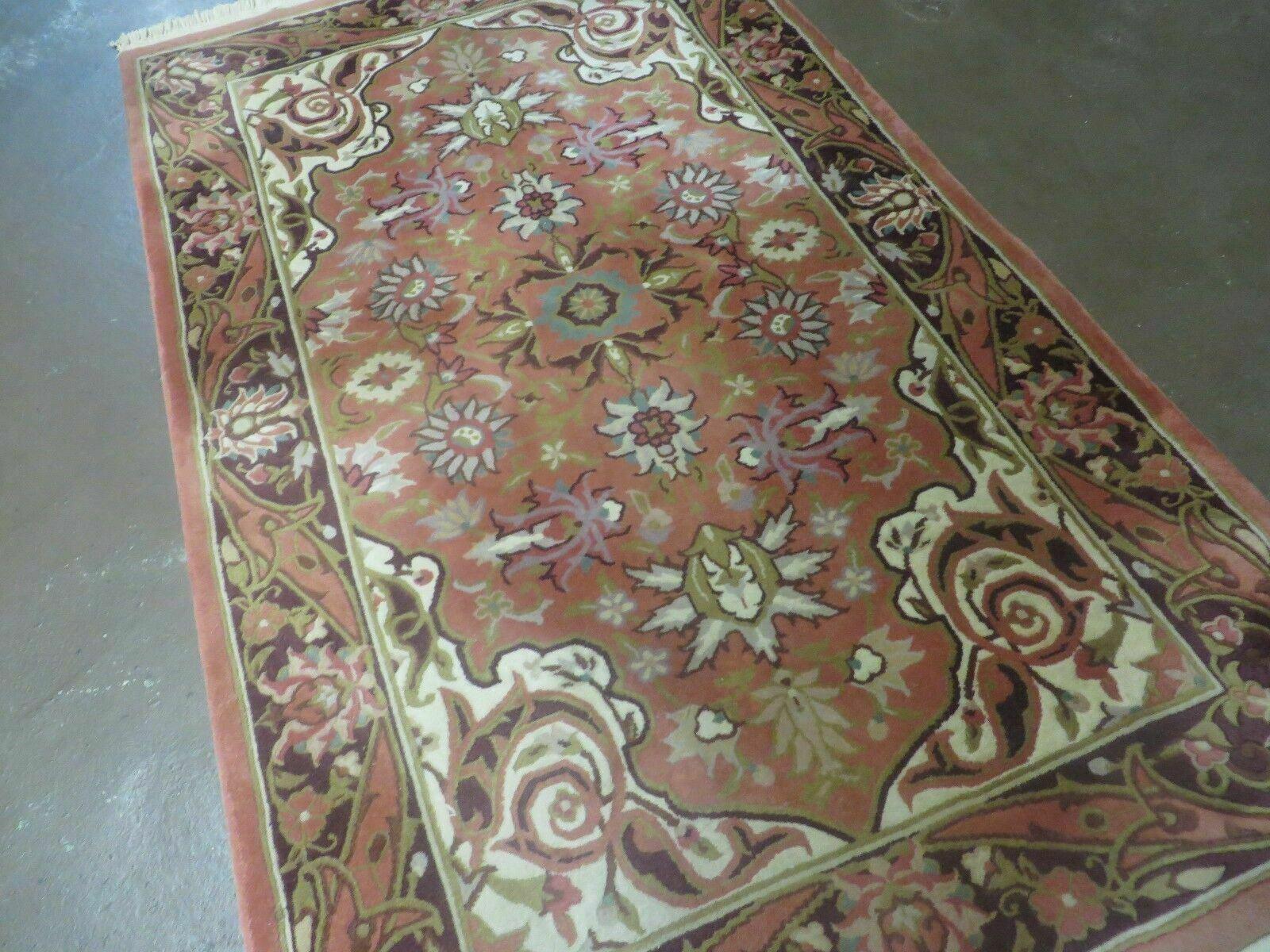 Chinese Wool Rug 3x5 Vintage Handmade Oriental Carpet Floral Medallion - Jewel Rugs