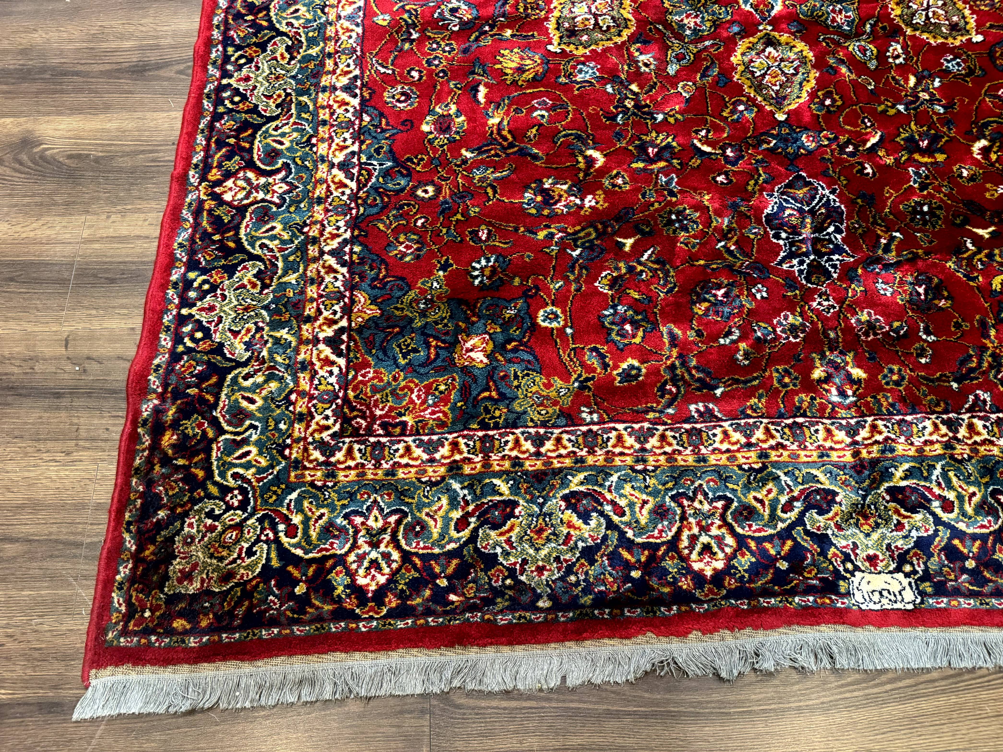 Red Persian Rug 6x9, Medallion Carpet, Ardebil Design, Vintage Belgium Power Loomed Carpet - Jewel Rugs