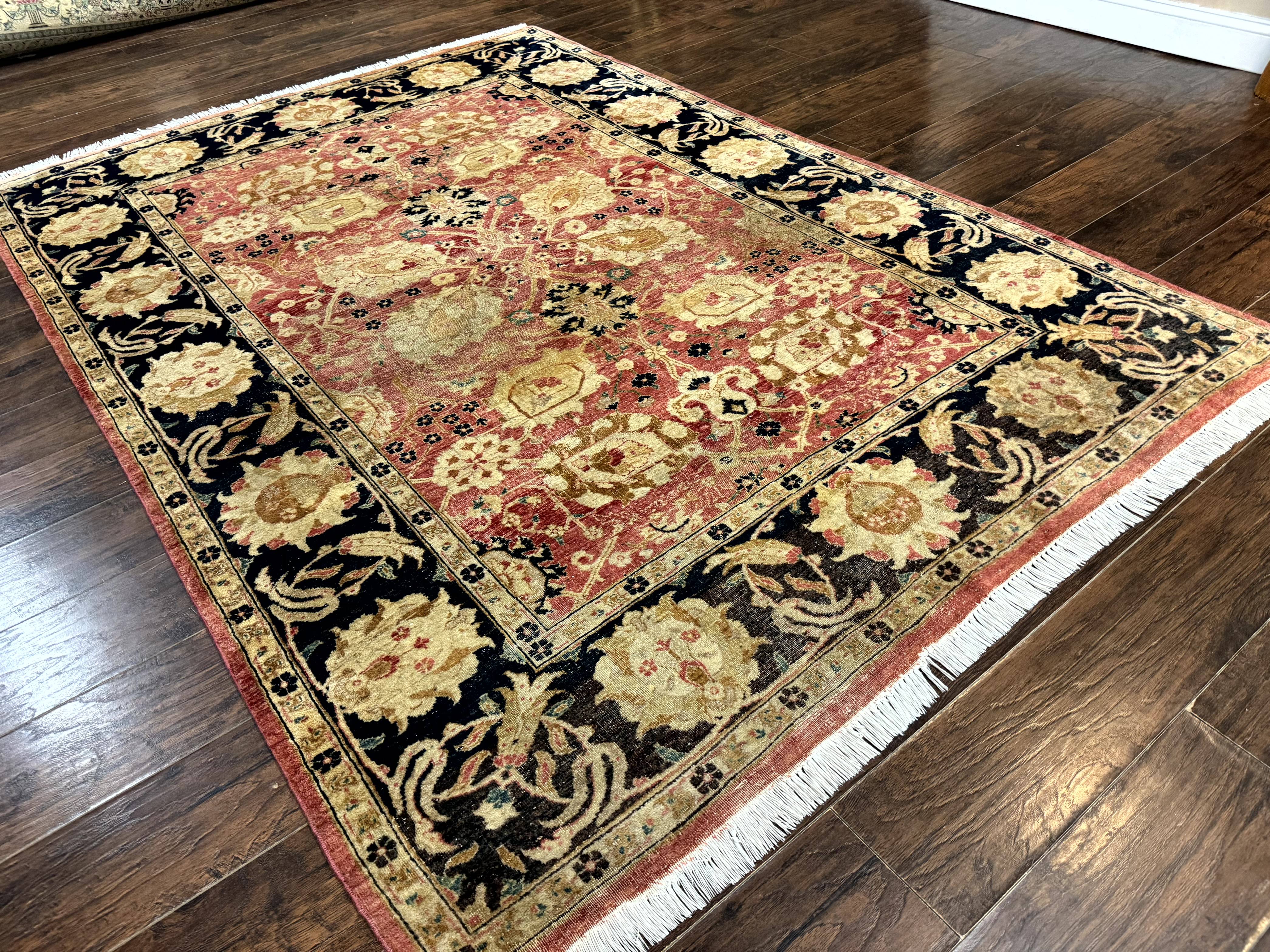 Indian Agra Rug 6x9, Allover Pattern, Traditional Wool Oriental Carpet - Jewel Rugs