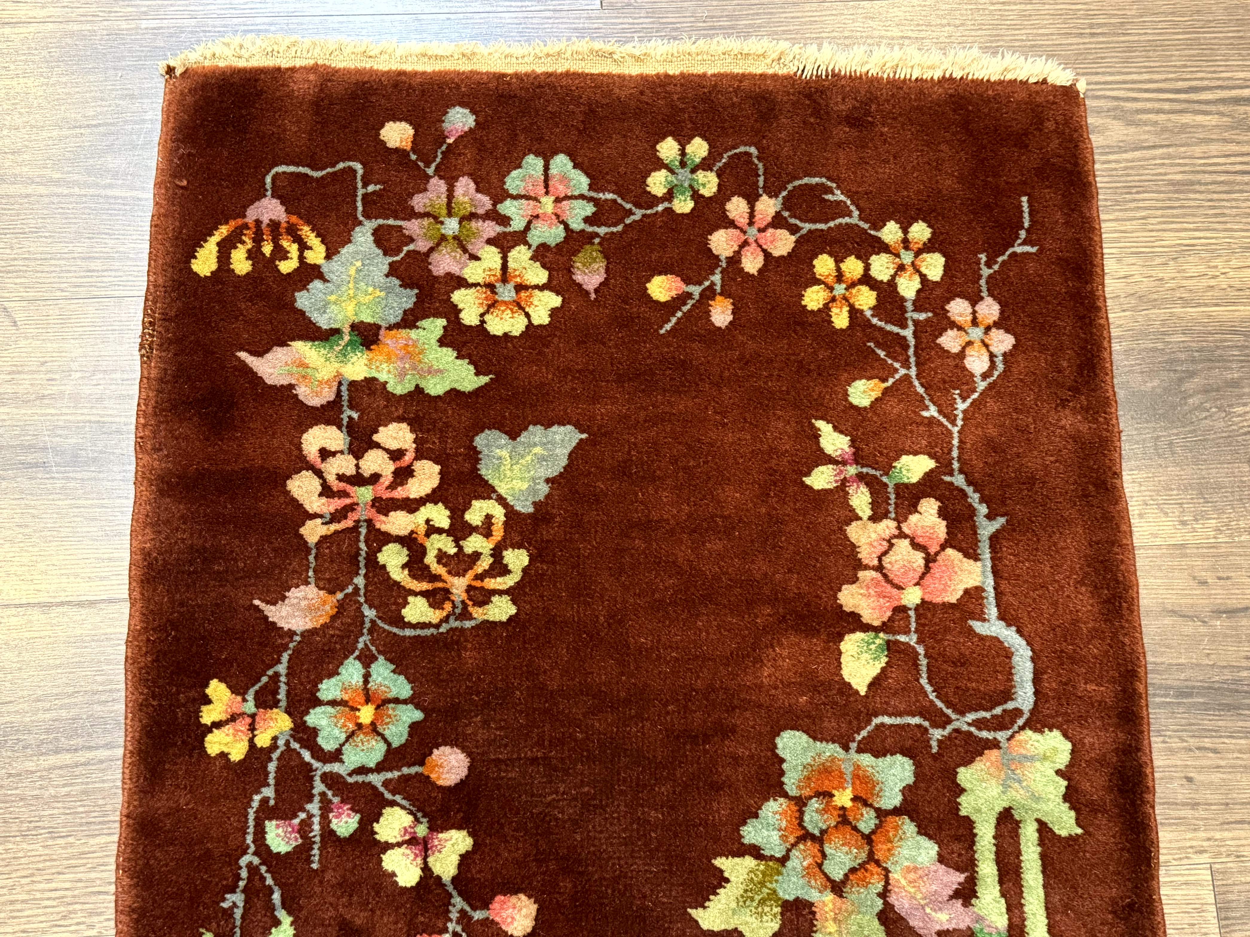 Small Chinese Art Deco Rug 2x3, Wool, Antique, Nichols - Jewel Rugs