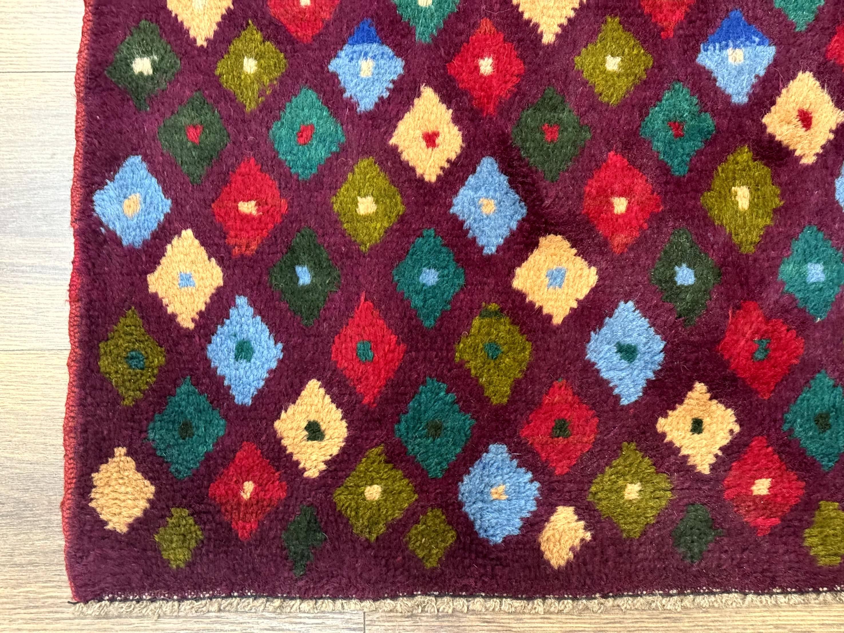 Balouch Rug 3x5, Afghan Rug, Purple-Maroon, Multicolor, Tribal Rug - Jewel Rugs