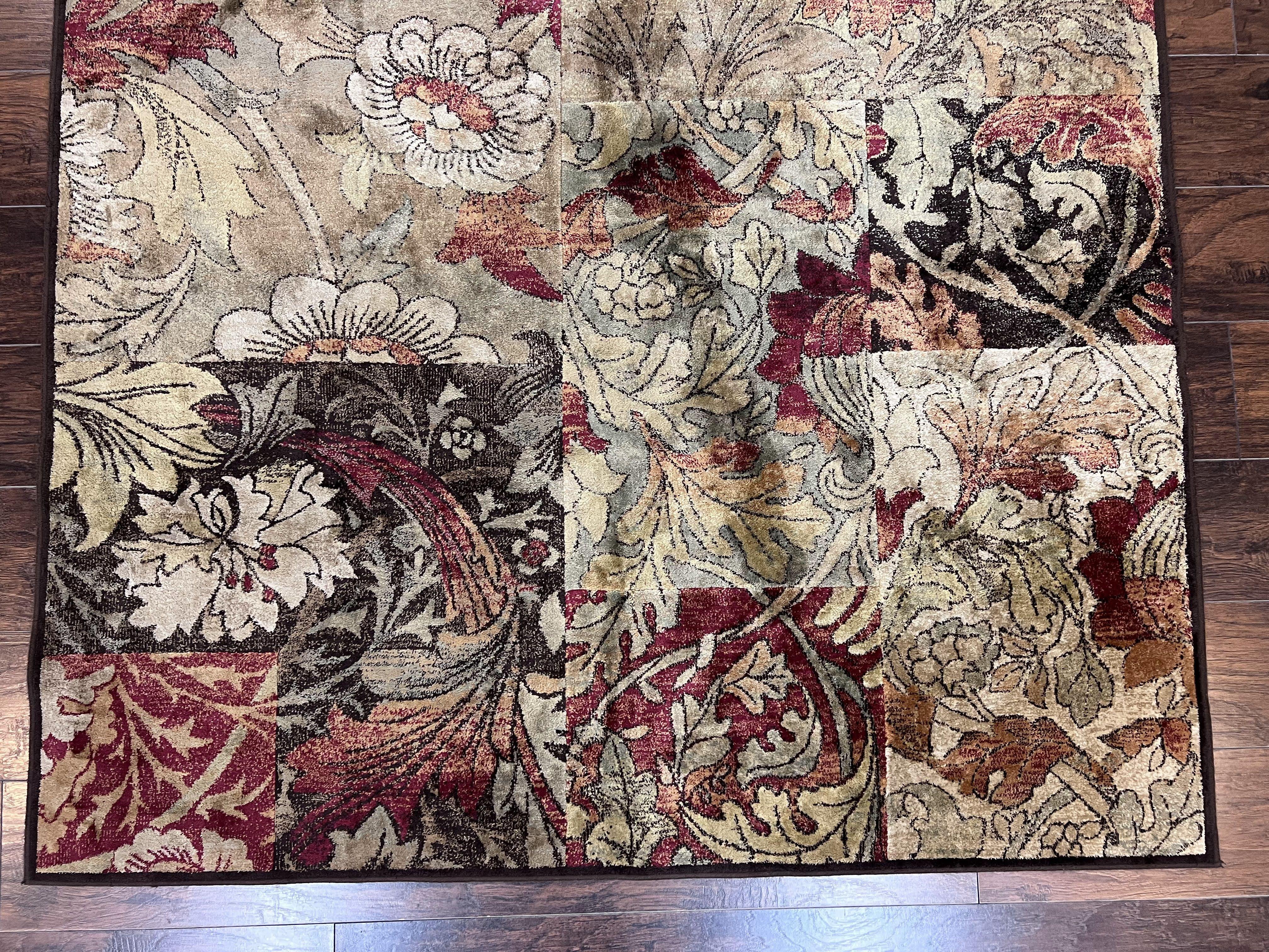 Modern Abstract Area Rug 5x7, Floral Design, Contemporary Carpet 5 x 7, Multicolor - Jewel Rugs