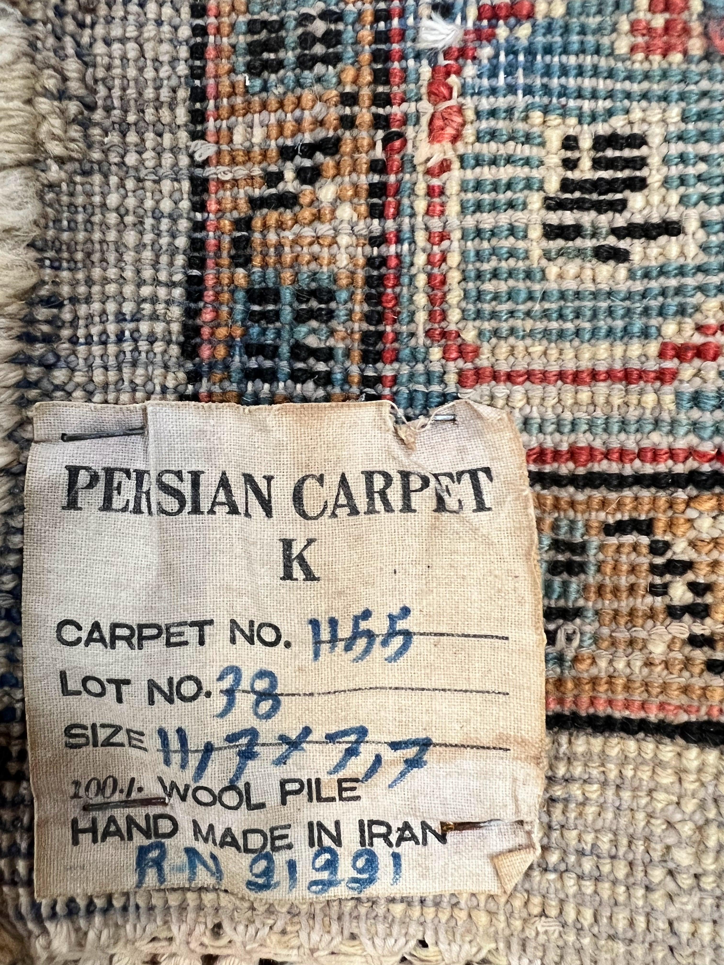 Persian Sarouk Rug 8x12, Wool Hand Knotted Antique Carpet, Floral Medallion, Cream Red, Traditional Oriental Rug - Jewel Rugs