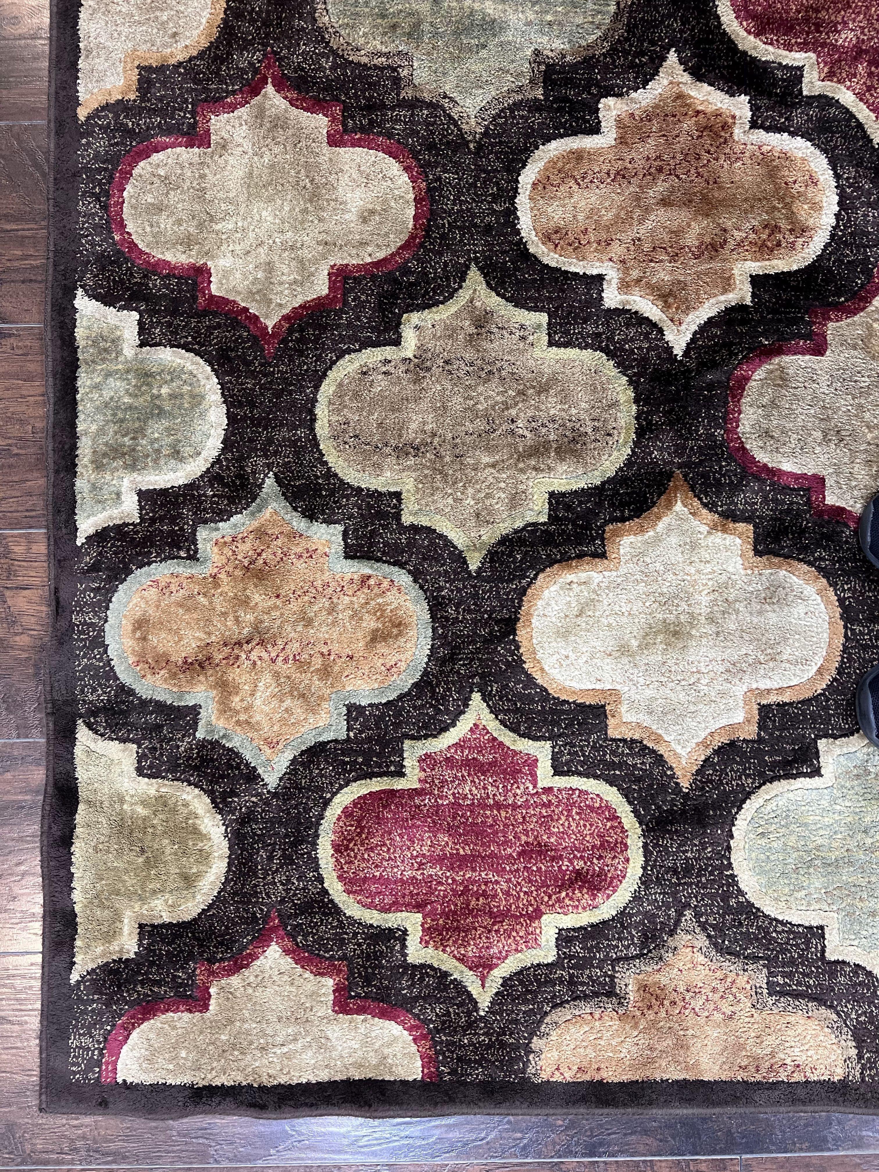 Panel Design Rug 5x7, Multicolor Contemporary Area Rug, Small Living Room Rug - Jewel Rugs