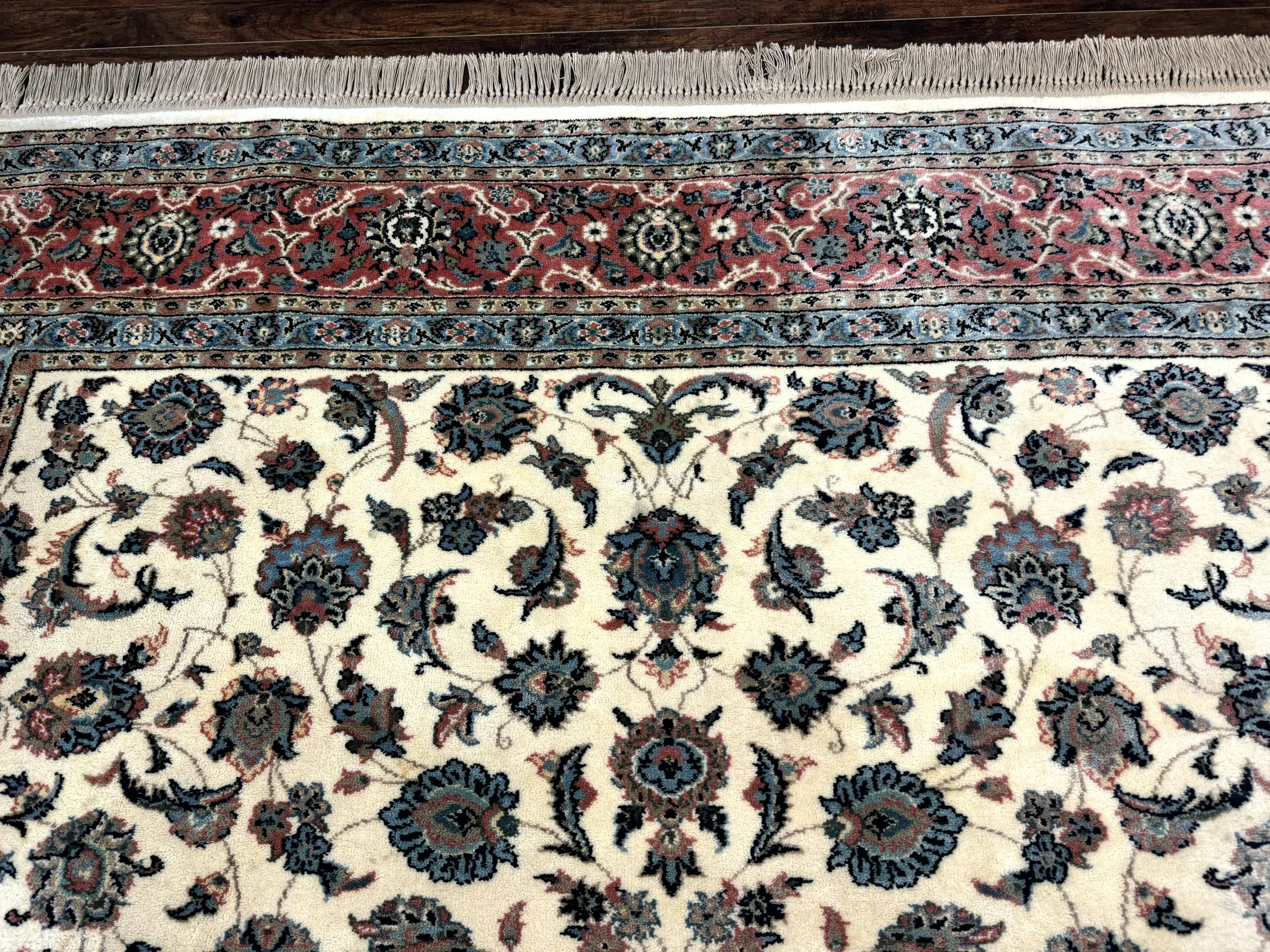 Karastan Rug 8.8 x 12, Ivory Rose Ka'shan #768, Wool Pile Karastan Carpet, Original 700 Series, Rare, Discontinued, Vintage - Jewel Rugs
