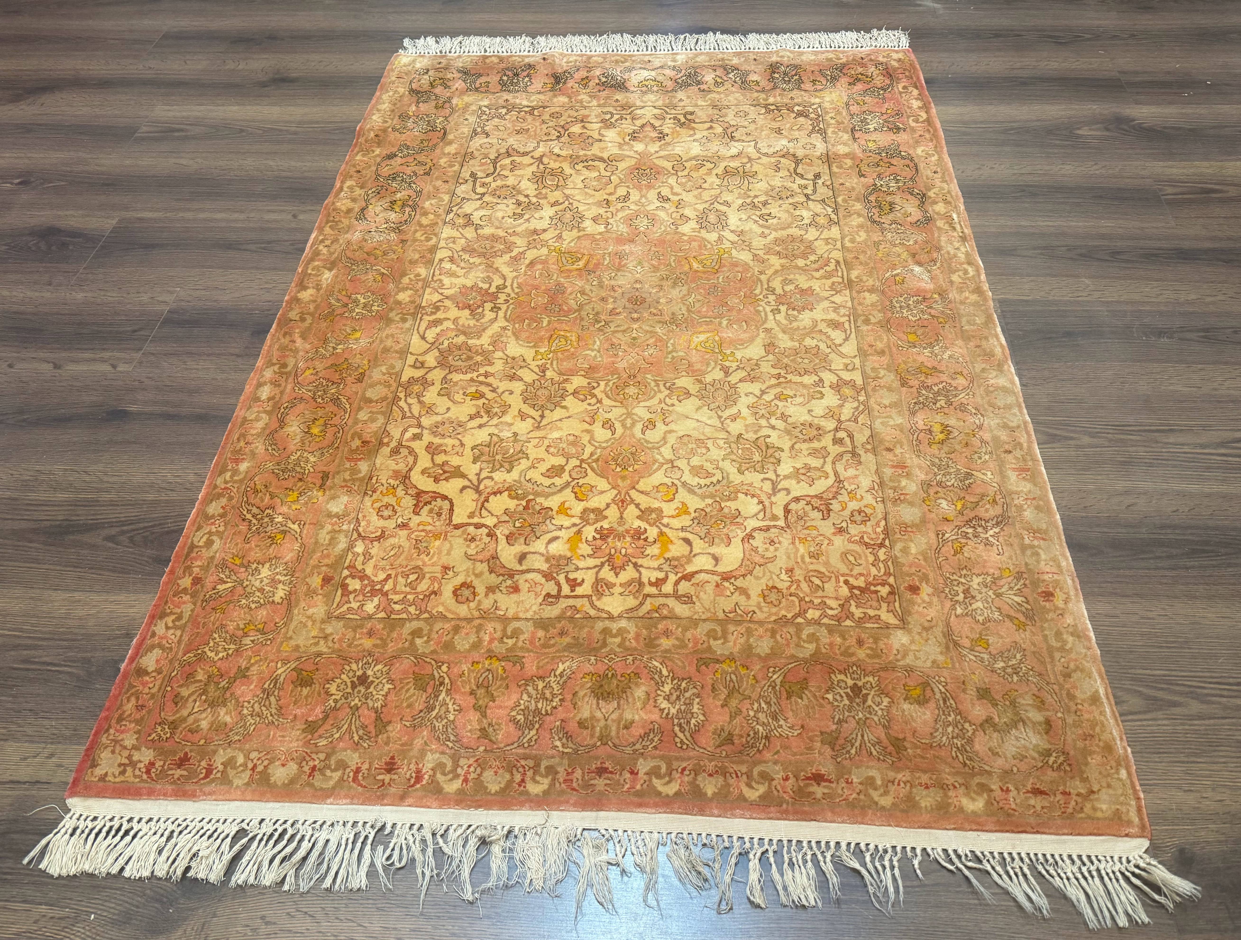Persian Isfahan Rug 3x5 Fine 550 KPSI Kork Wool on Silk - Jewel Rugs