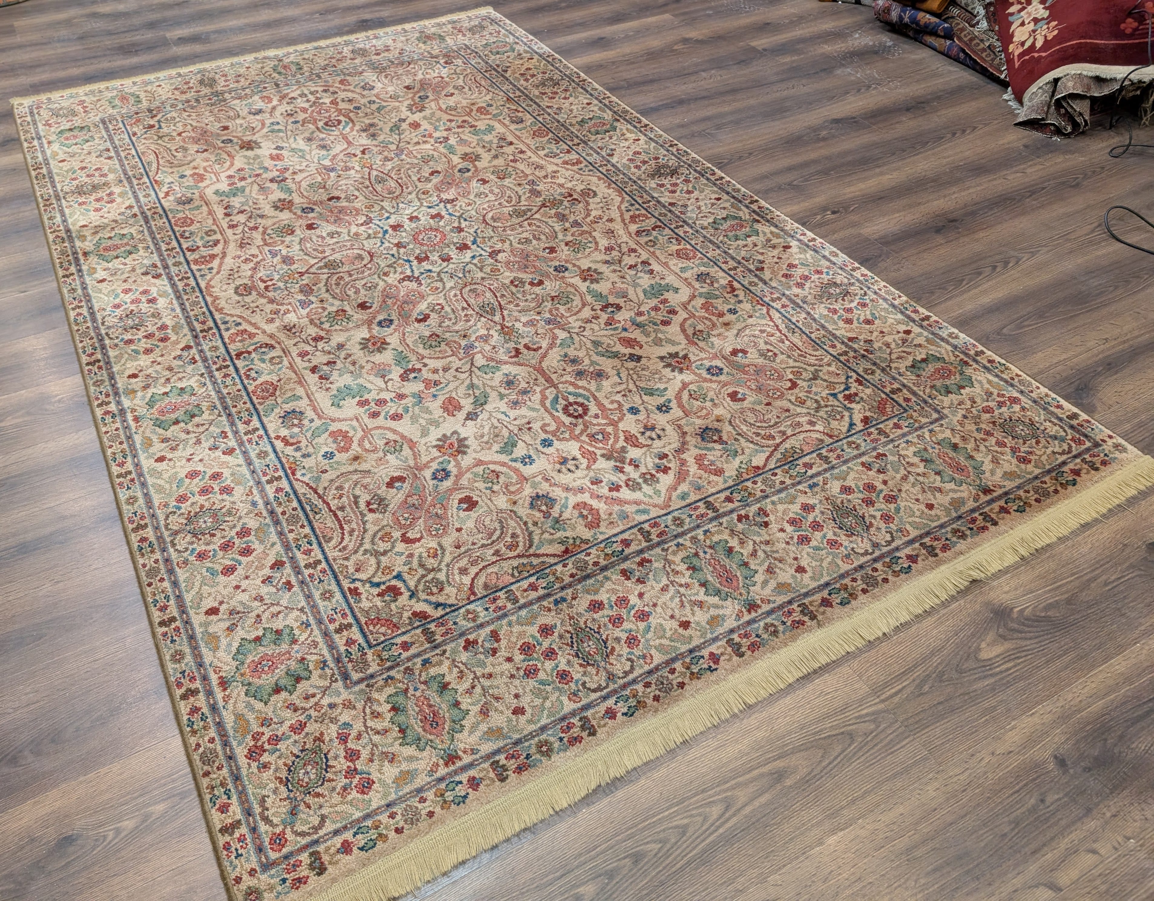 Karastan Rug 5.9 x 9, Tabriz Medallion #900-909, Samovar Teawash, Wool, Vintage - Jewel Rugs