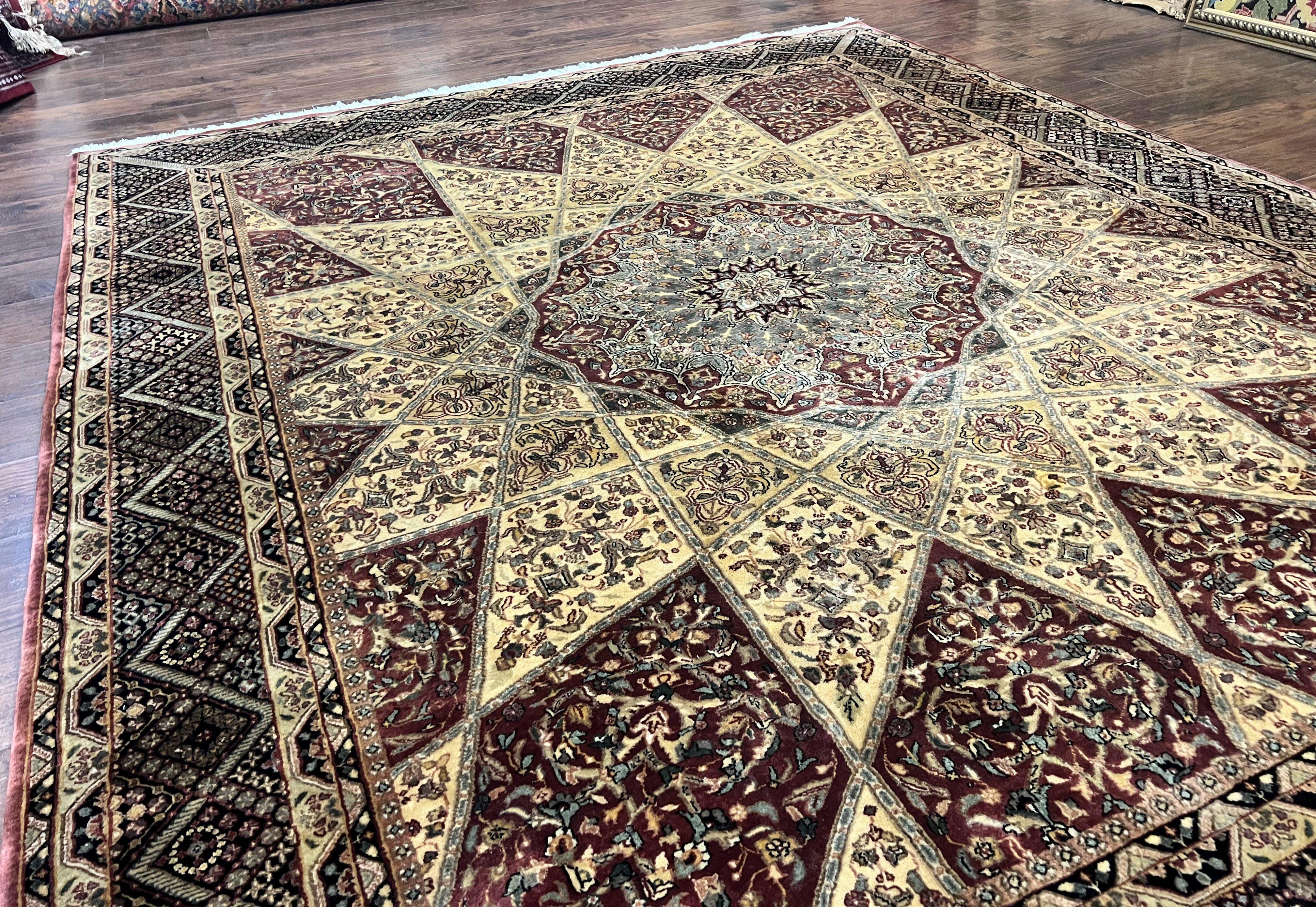 Indo Persian Rug 8x10, Dome Design, 210 KPSI, Handmade Vintage Wool Rug - Jewel Rugs