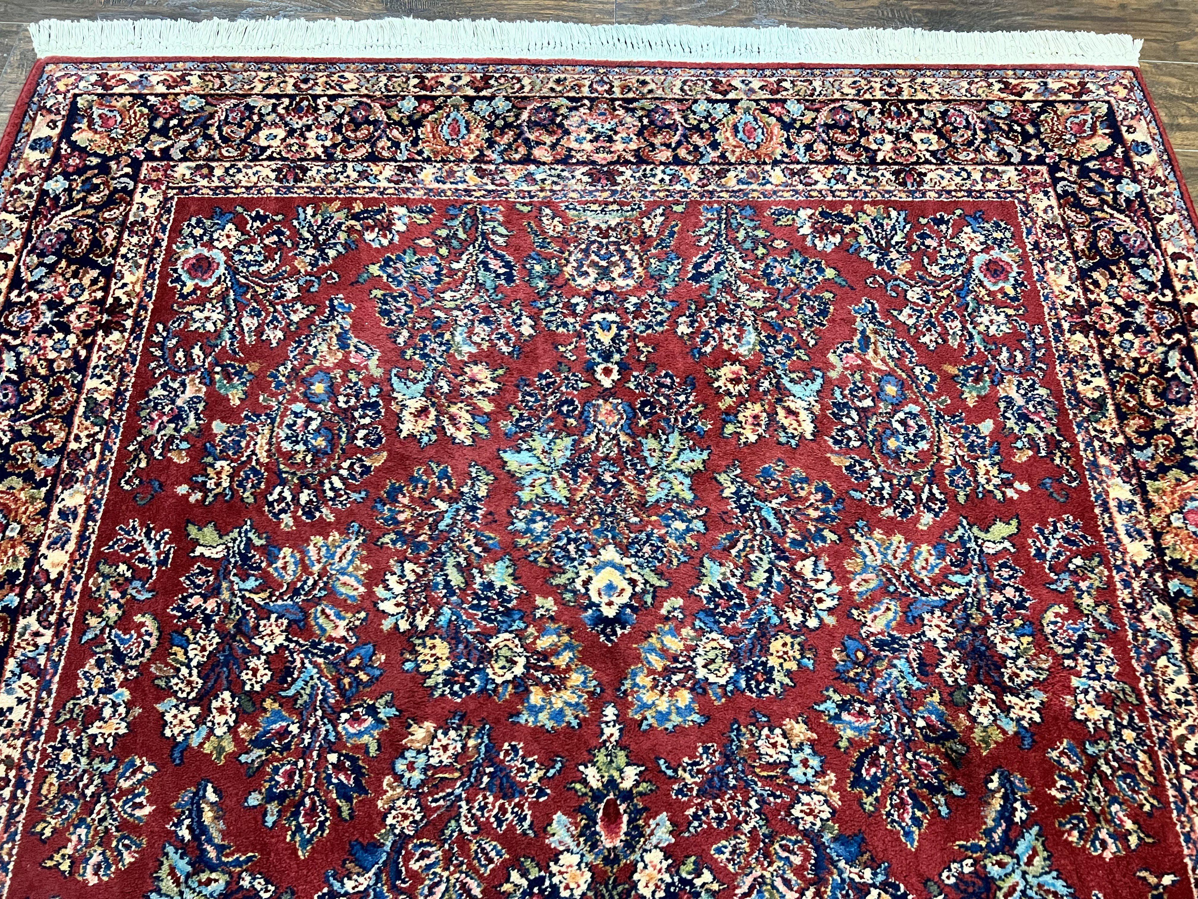 Karastan Rug 5.9 x 9 Red Sarouk #785, Wool Karastan Carpet, Original 700 Series, Vintage Karastan Oriental Rug Discontinued - Jewel Rugs