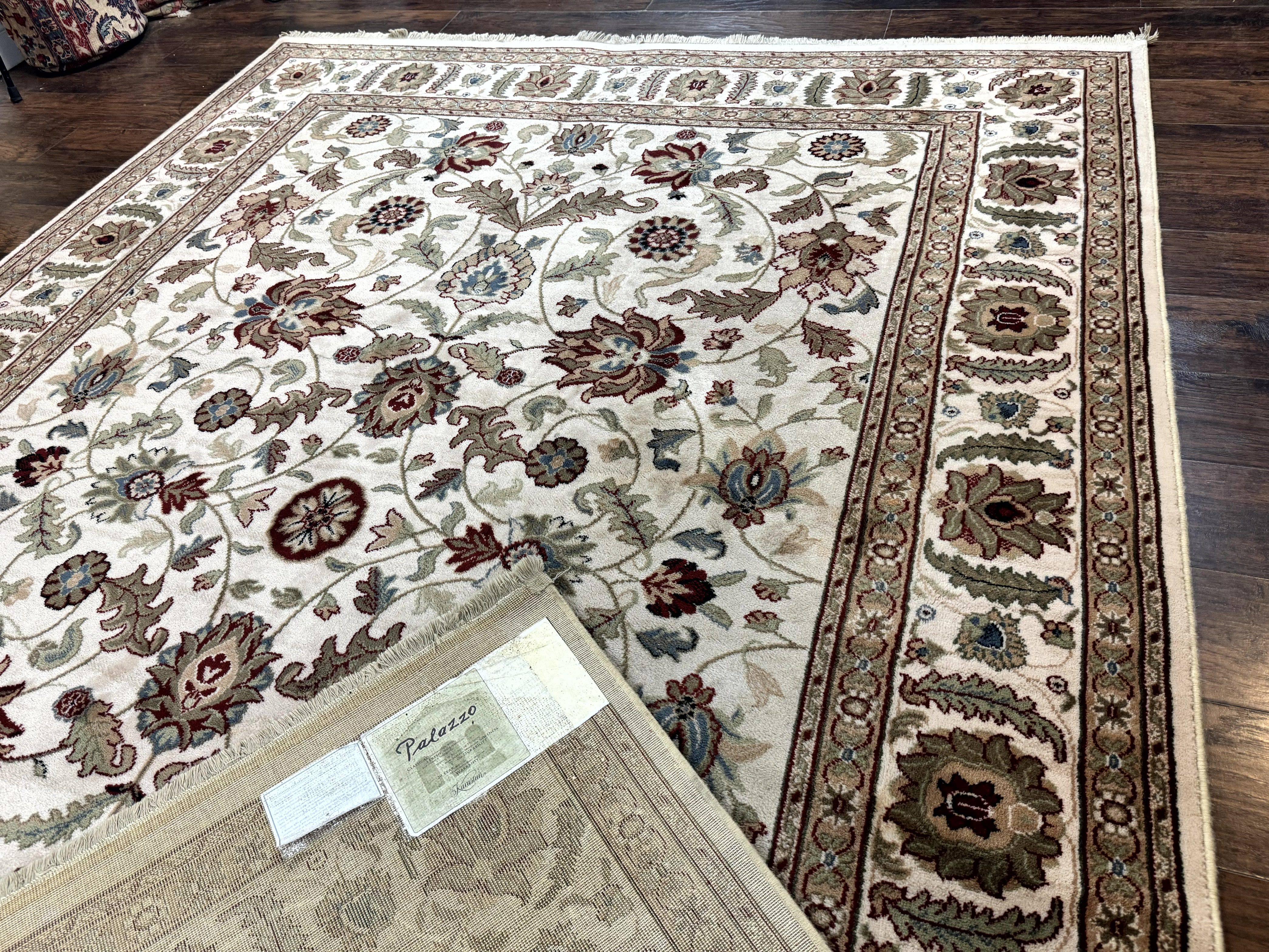 Karastan Rug 8x11, Vintage Wool Pile Karastan Carpet, Palazzo Collection, Beige Floral Carpet - Jewel Rugs
