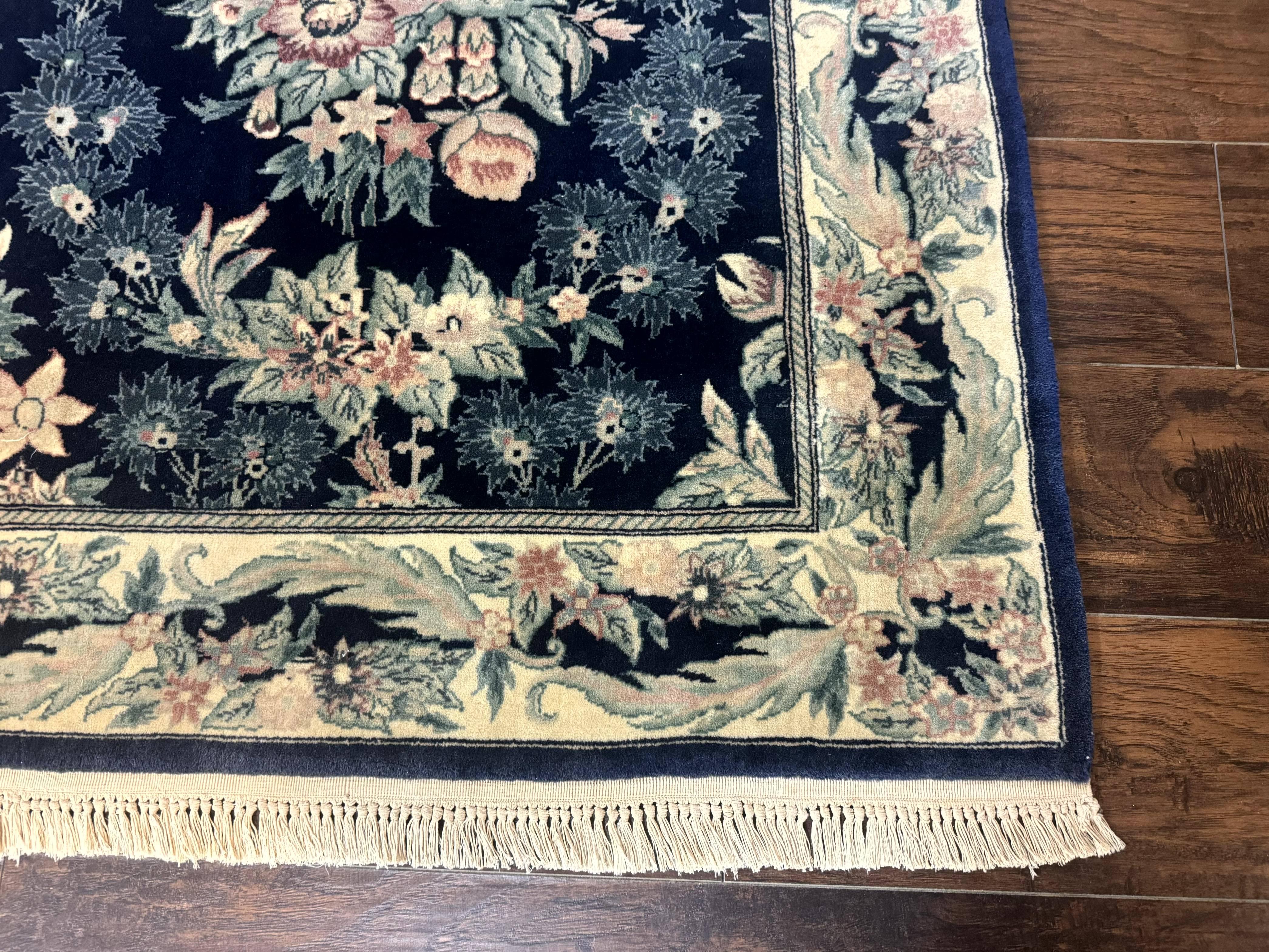 Sino Persian Rug 6x9, Navy Blue, Floral - Jewel Rugs