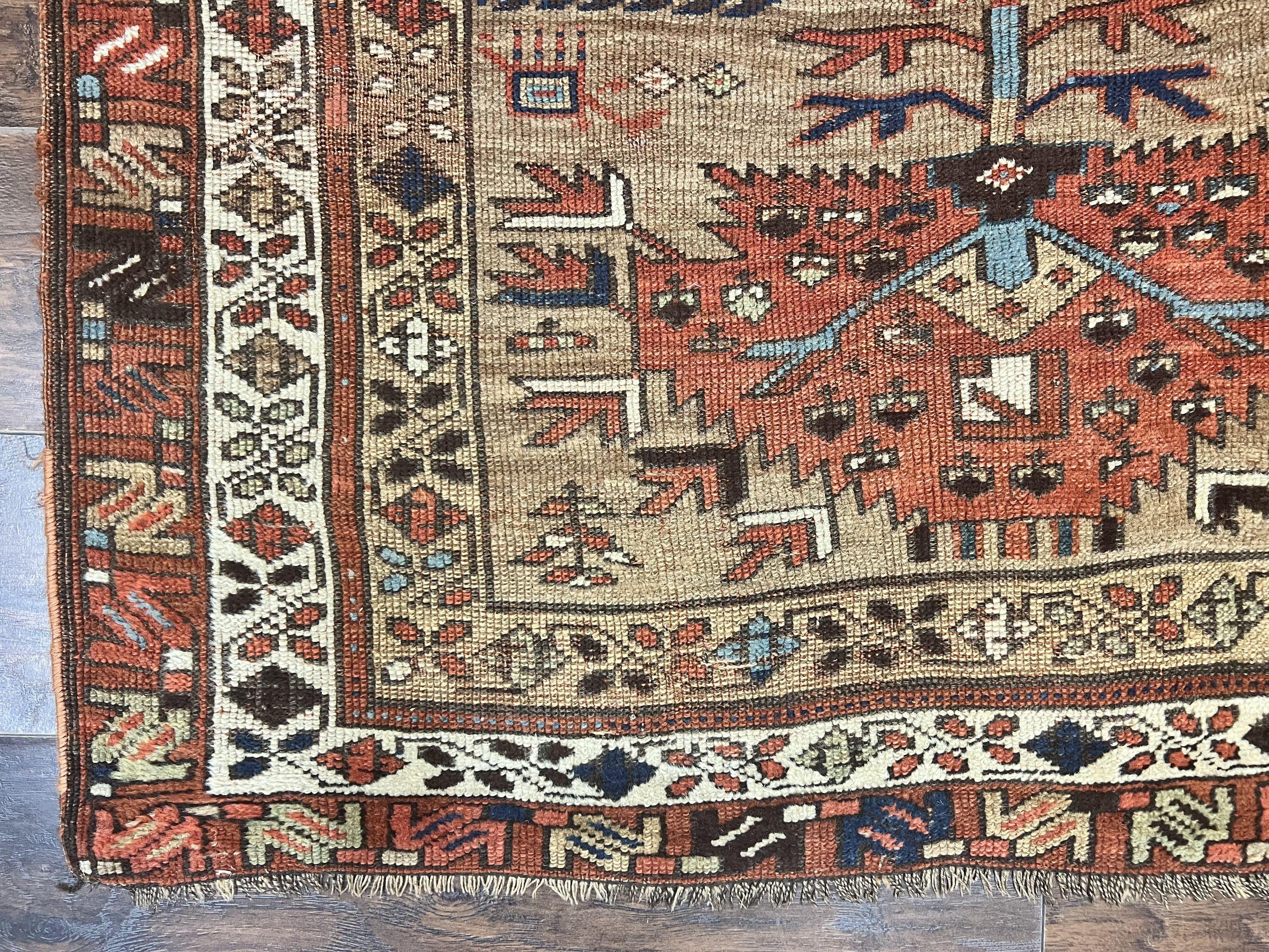 Antique Persian Runner Rug 4 x 16, Persian Kurdish Sarab Runner, Camel Hair Wool Tribal Runner for Hallway, 16ft Runner, Handmade 1920s Rug - Jewel Rugs