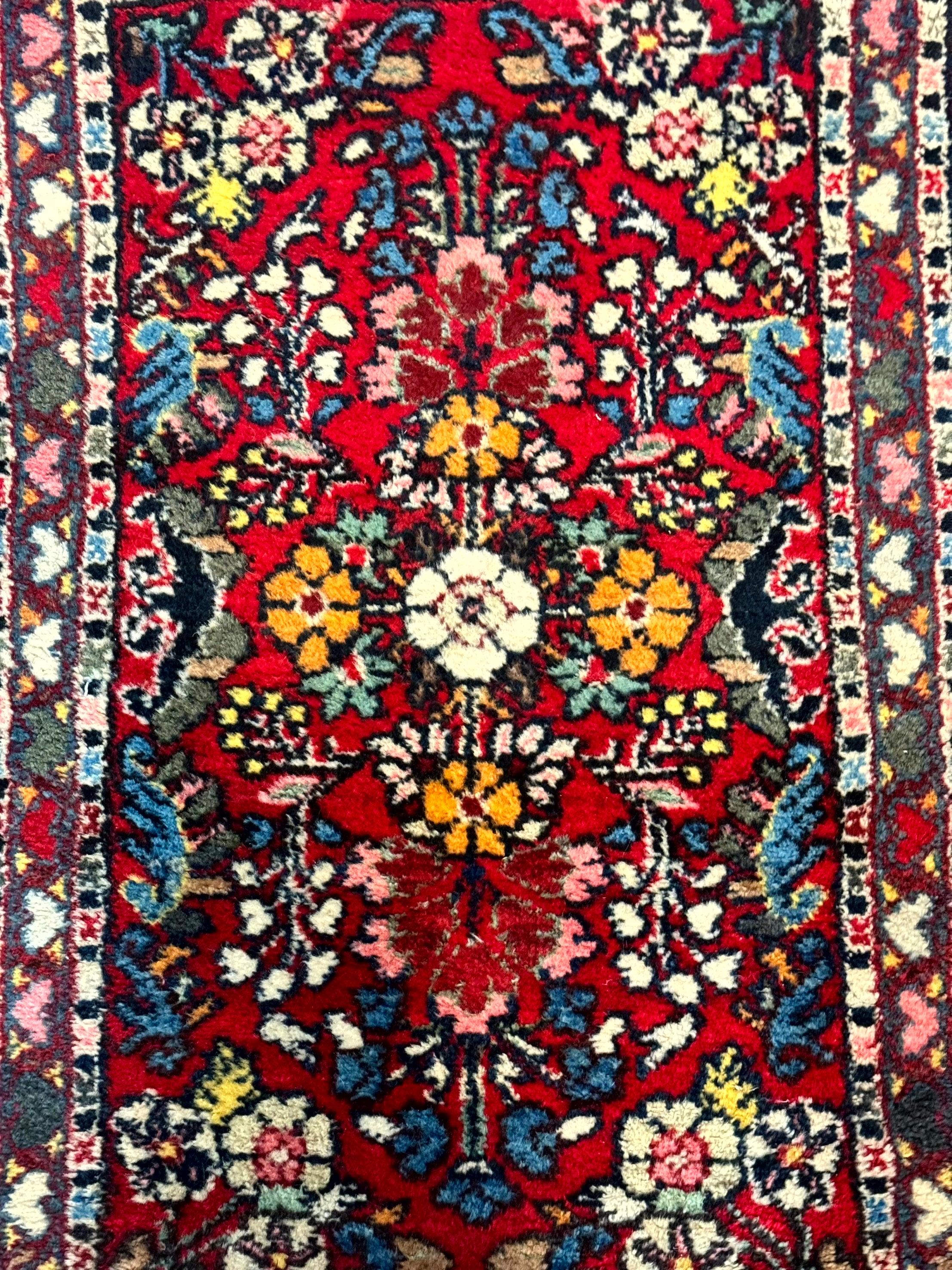 Small Persian Tribal Rug 2x3, Red Colorful Small Hamadan Carpet, Antique Persian Rug - Jewel Rugs