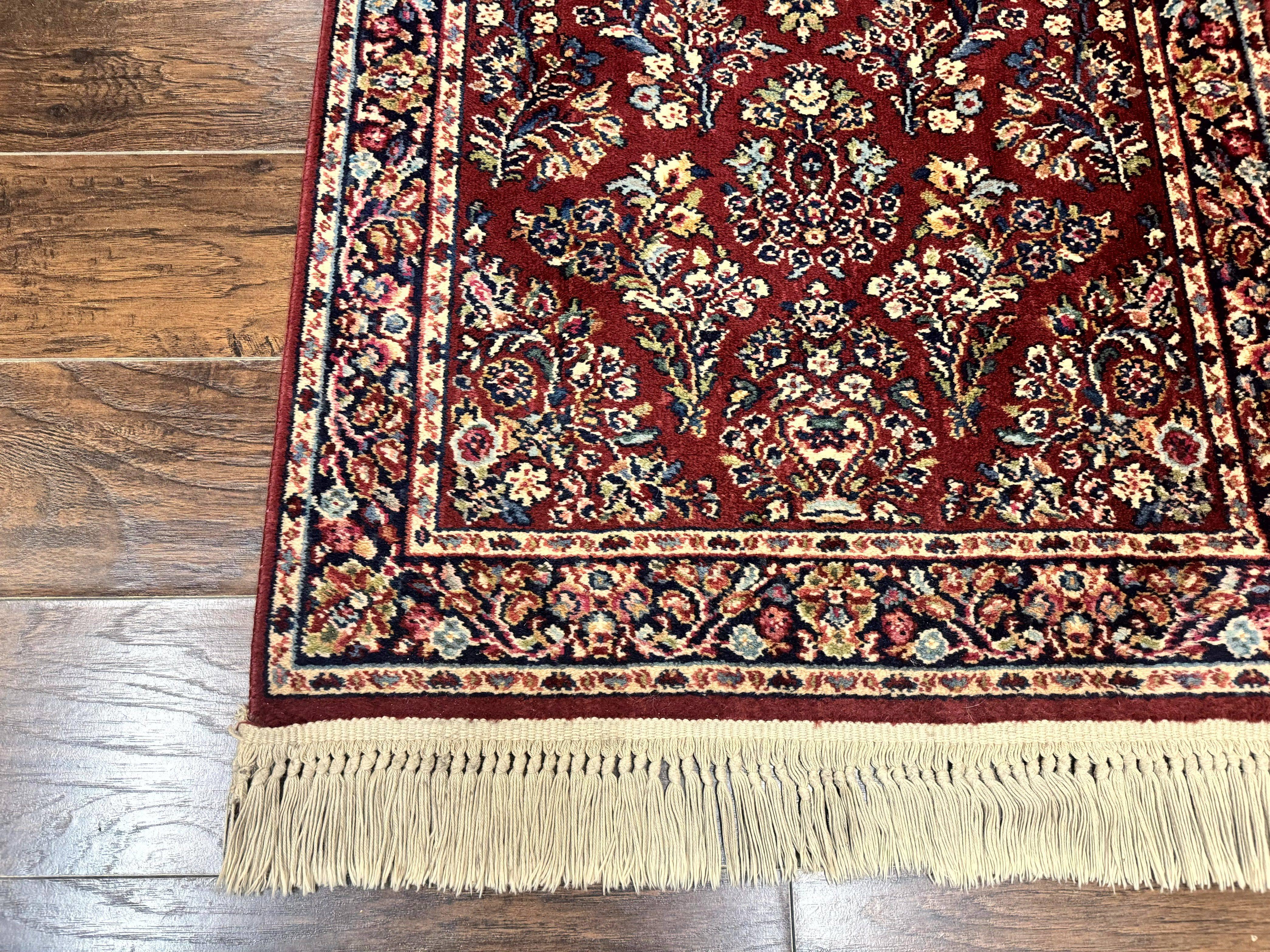 Karastan Runner Rug 3x12 Red Sarouk #785, Original 700 Series, 2.10 x 12 ft Runner, Wool Karastan Runner Rug, Rare - Jewel Rugs