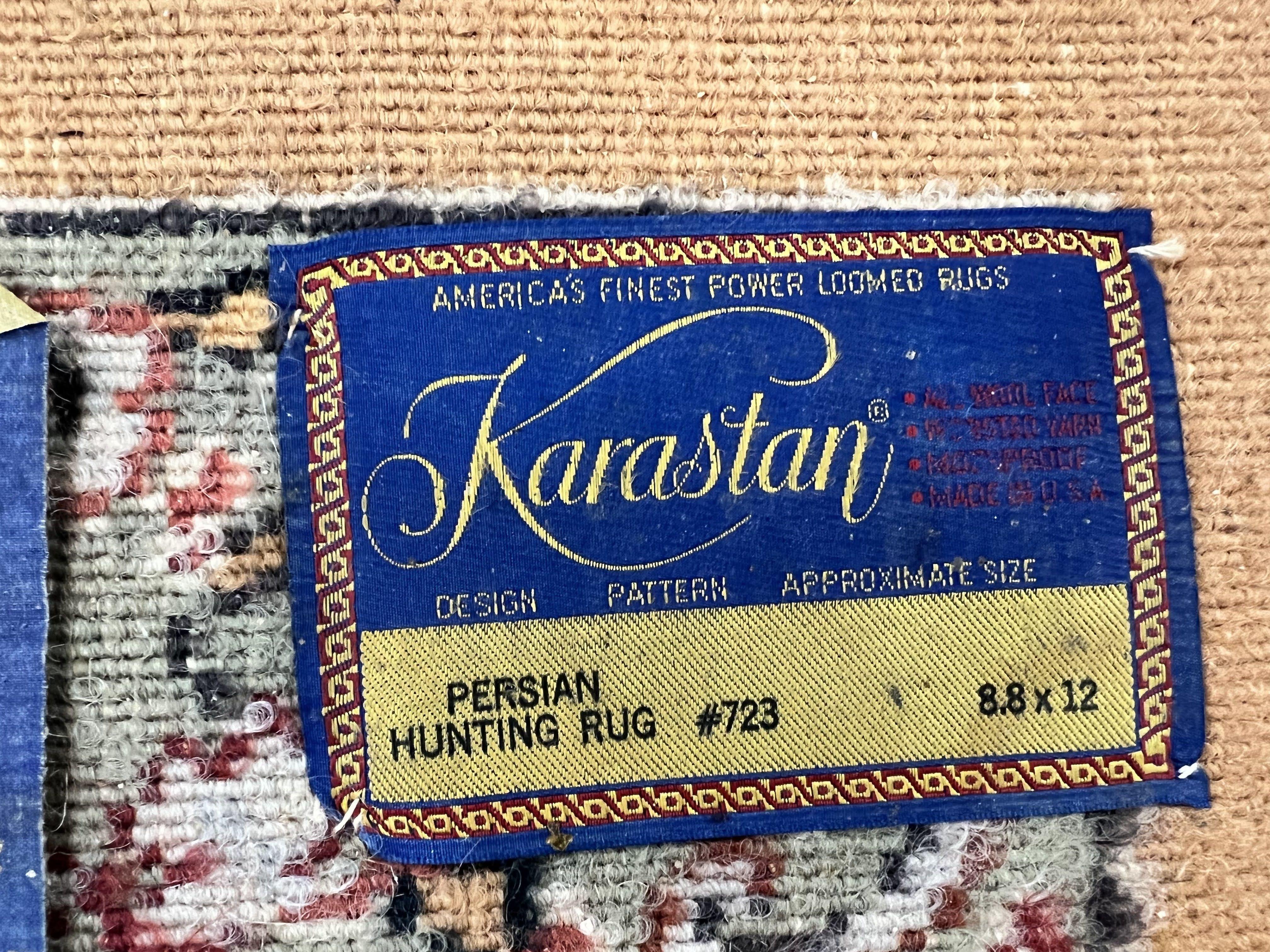 Karastan Rug 8.8 x 12 Persian Hunting Rug #723, Wool Pile Karastan Area Rug, Discontinued Original 700 Series Karastan Carpet, Room Sized - Jewel Rugs