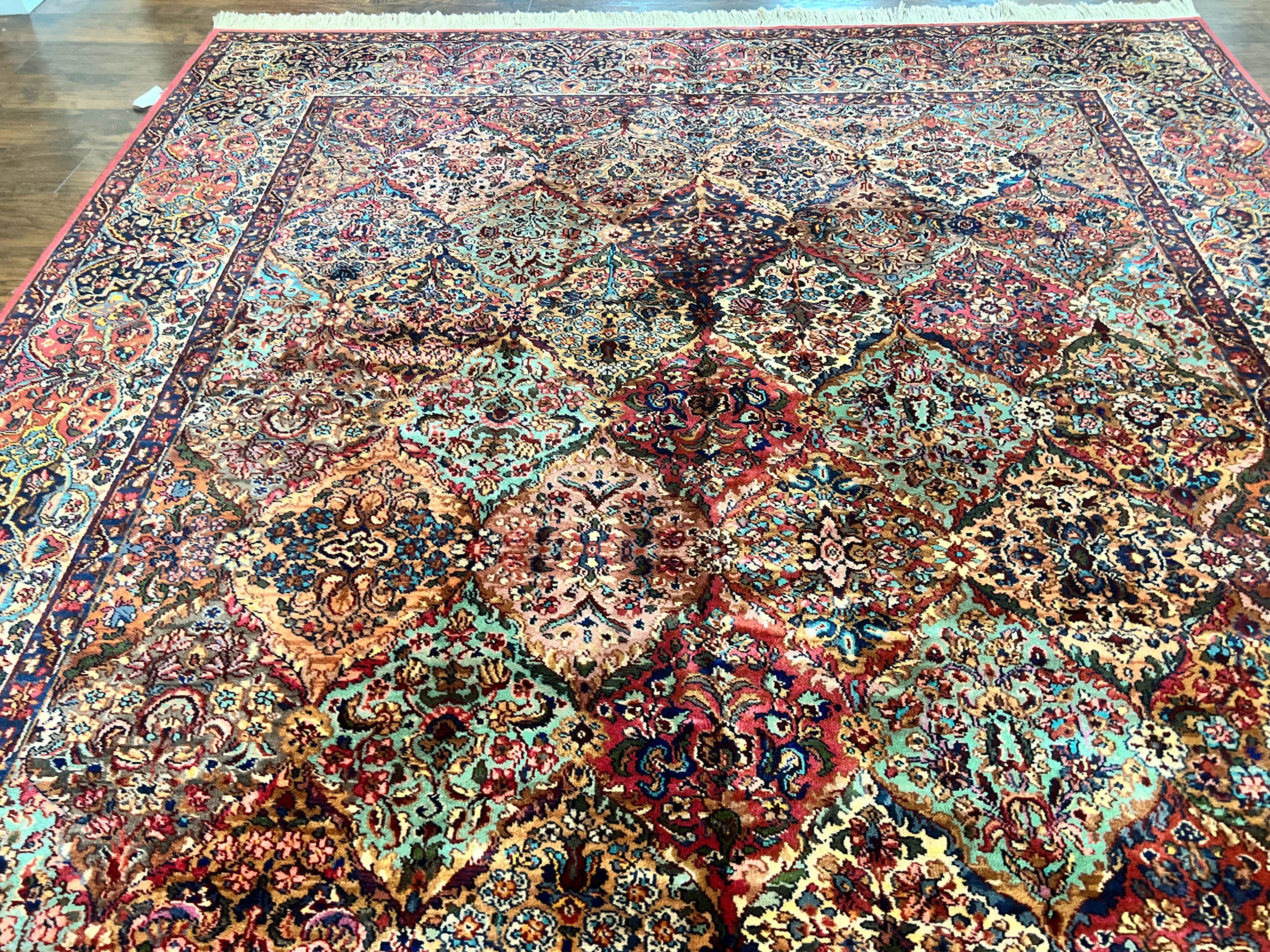 Karastan Multicolor Panel Kirman Rug #717, Wool Karastan Rug 8' 8" x 12', Vintage Multipanel Kirman, Original Karastan Collection 700 Series - Jewel Rugs