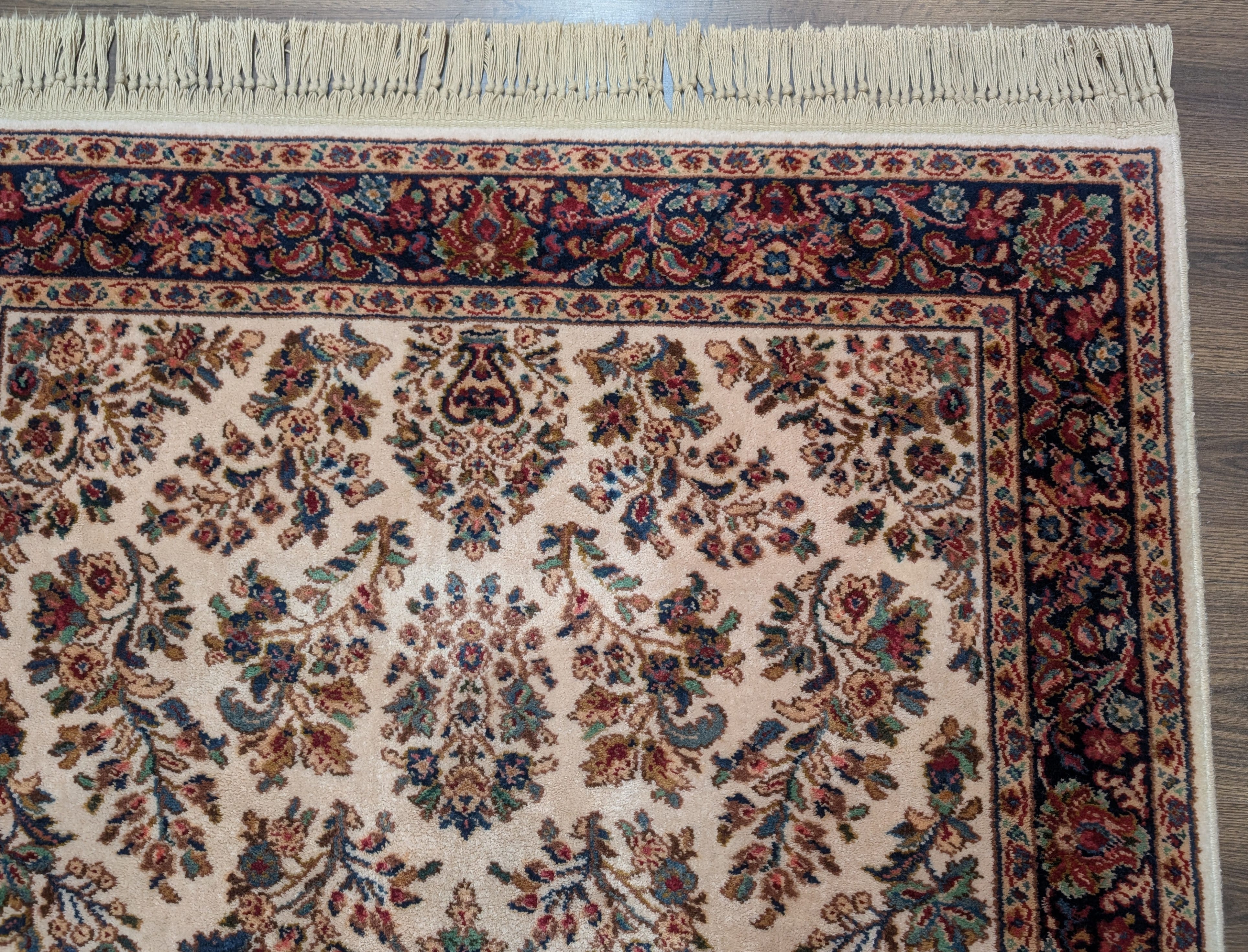 Karastan Rug 4x6 Ivory Sarouk #760, Wool Vintage Original 700 Series - Jewel Rugs