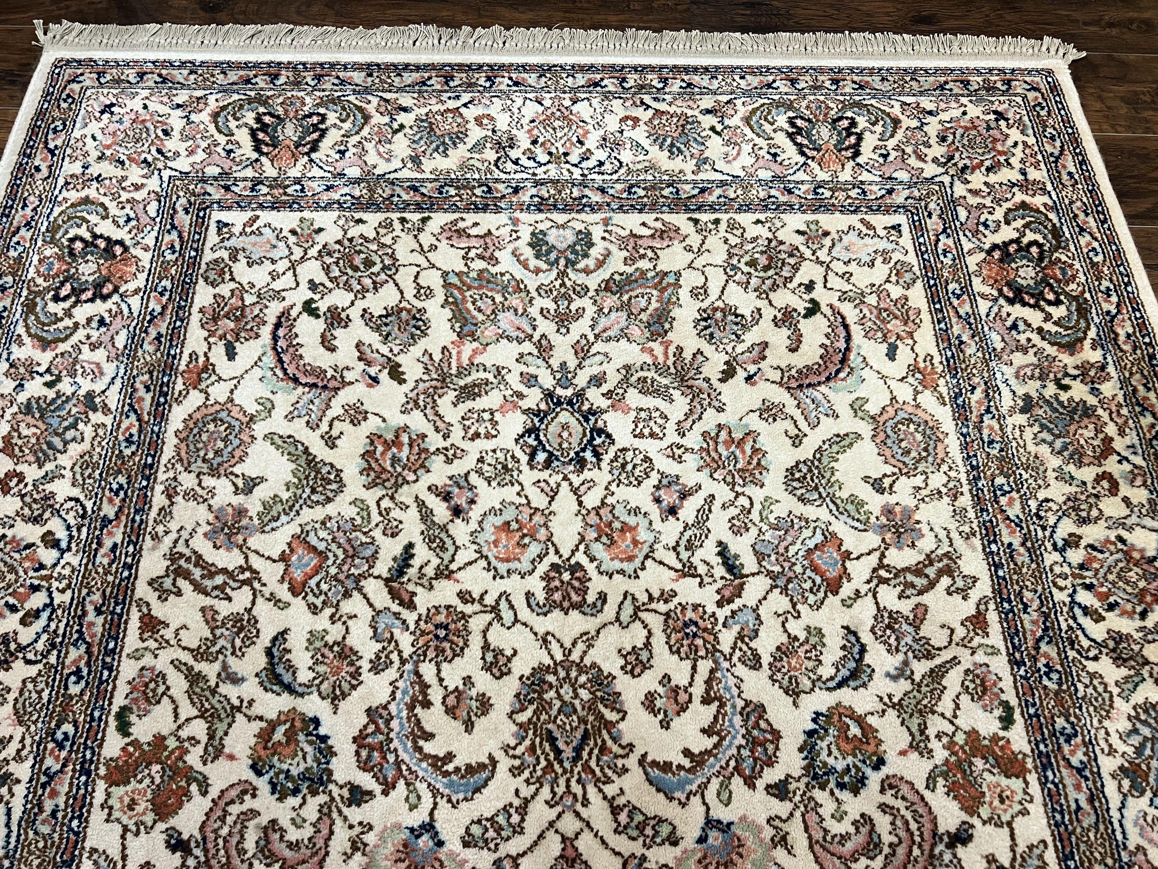 Karastan Rug 5.9 x 9, Tabrizz #738, Original 700 Series, 6x9 Wool Pile Karastan Carpet, Vintage Discontinued Karastan Area Rug, Ivory - Jewel Rugs