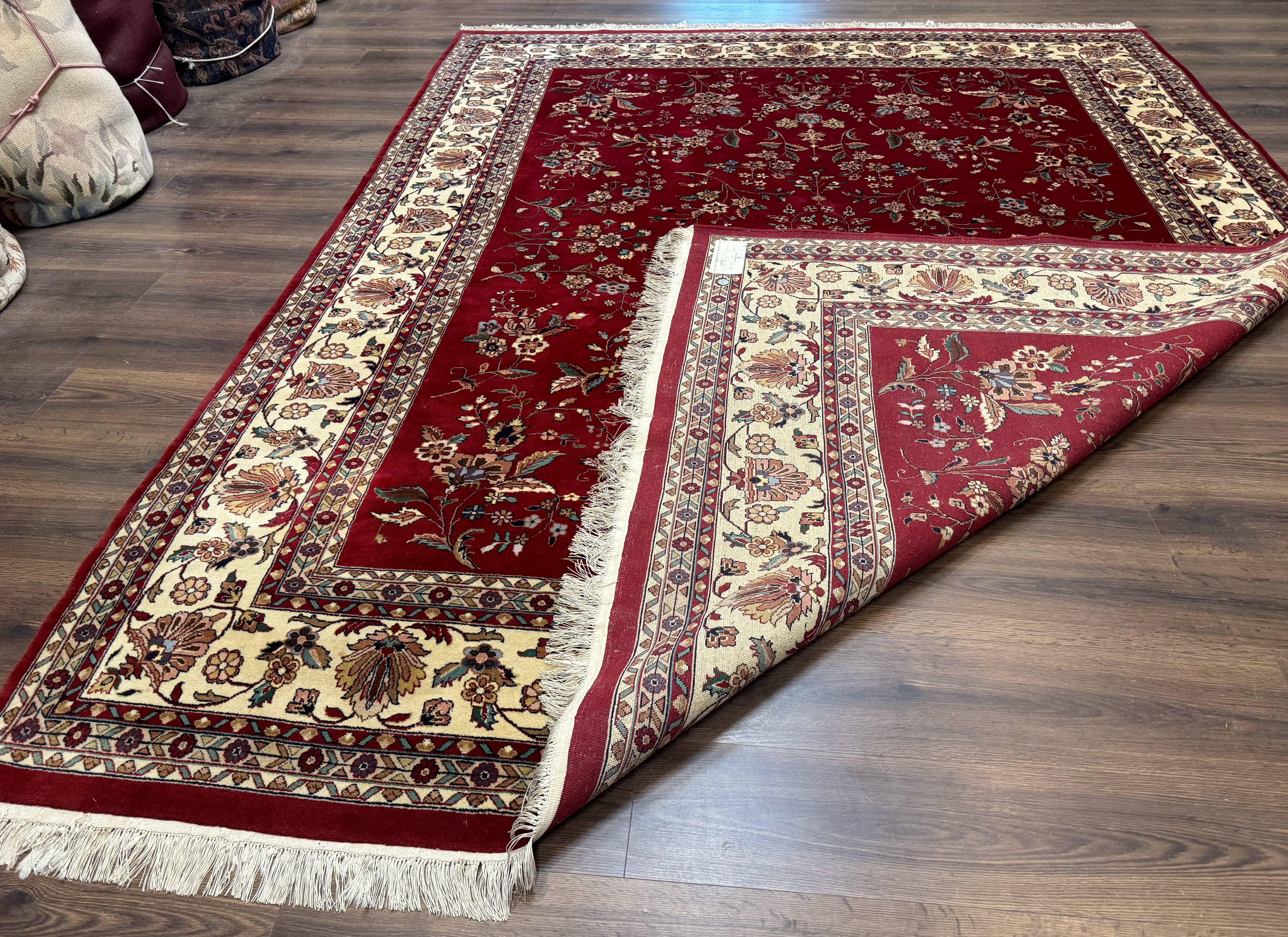 Indo Persian Rug 8x10, Red and Cream, Floral, Pande Cameron - Jewel Rugs