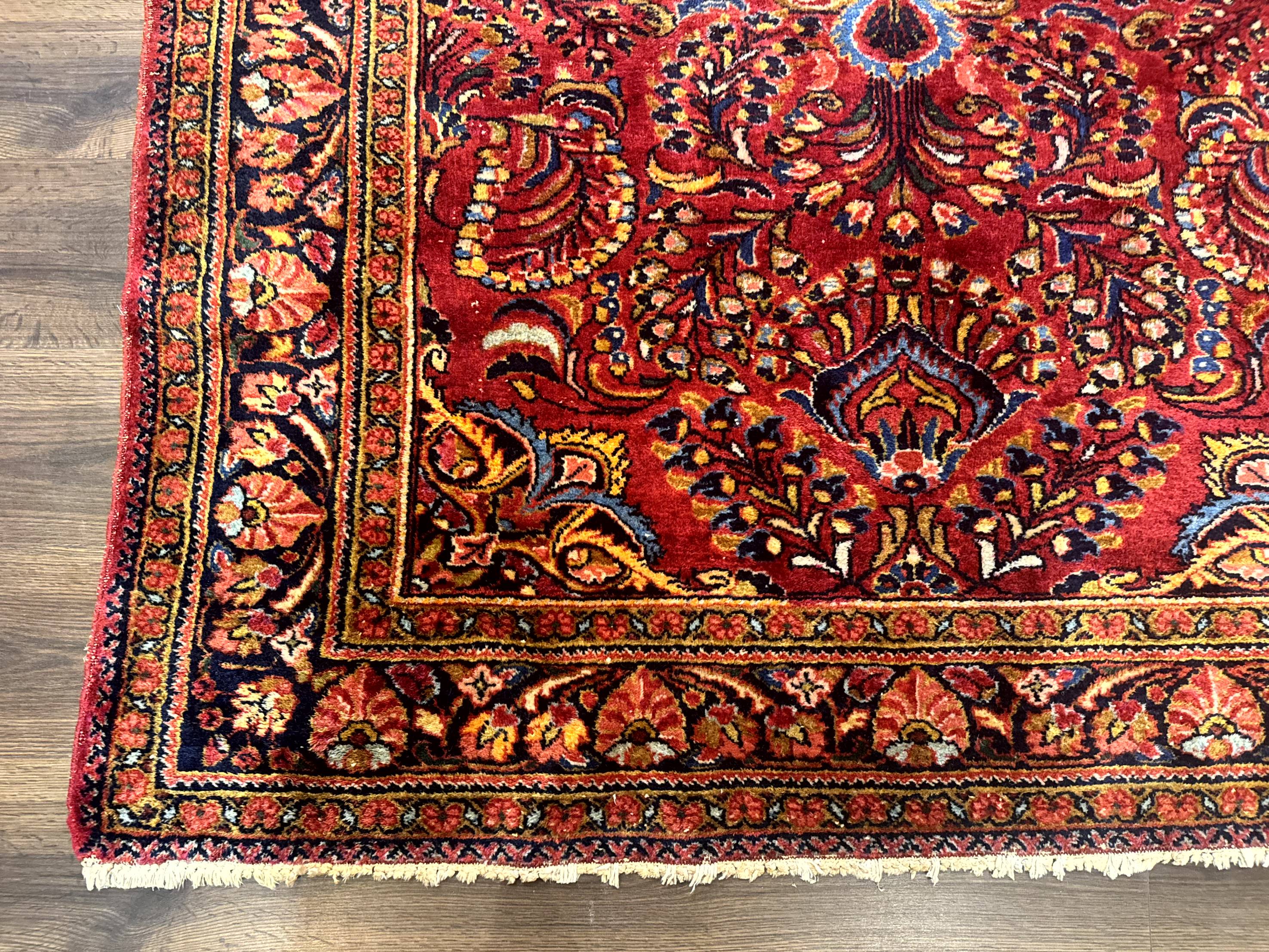 Persian Lilihan Rug 5x6, Red, Floral, Antique Persian Carpet - Jewel Rugs