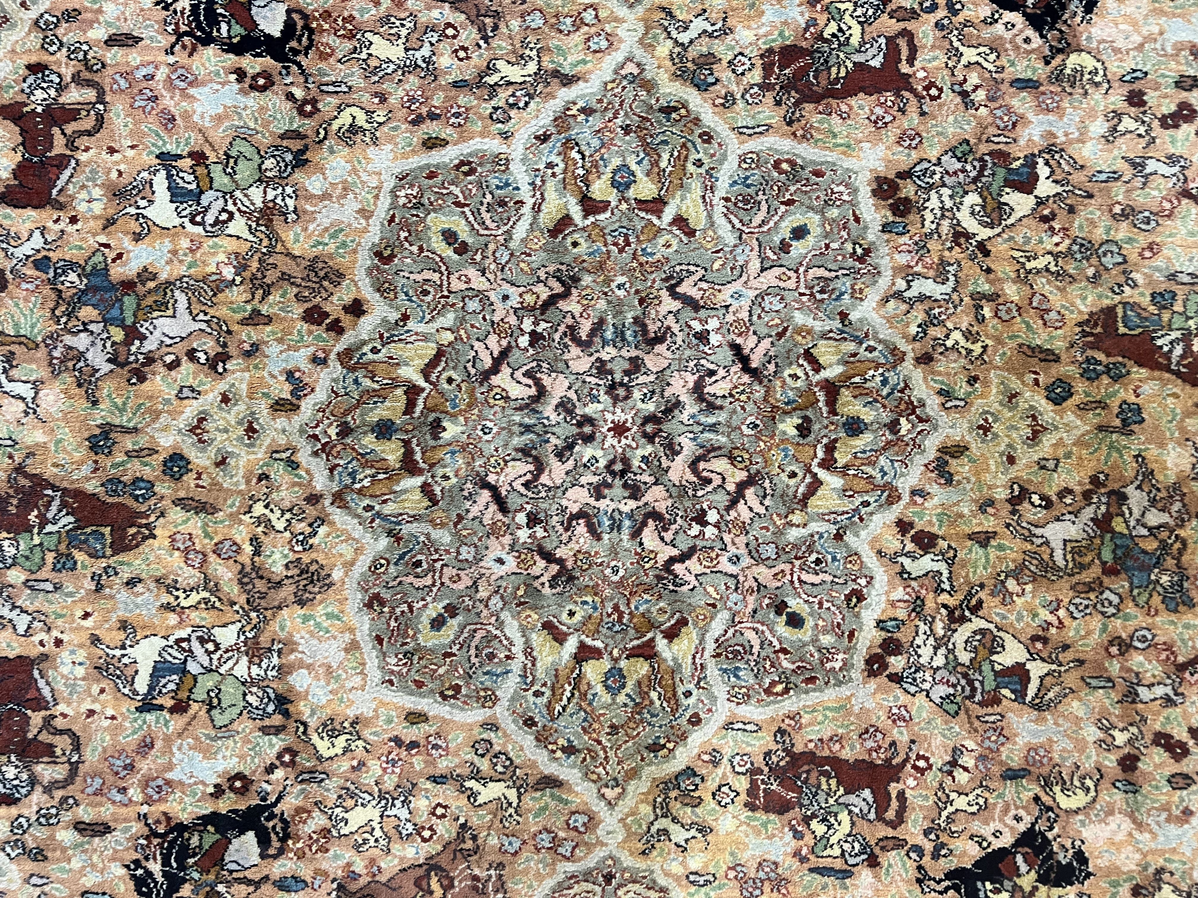 Karastan Rug 8.8 x 12 Persian Hunting Rug #723, Wool Pile Karastan Area Rug, Discontinued Original 700 Series Karastan Carpet, Room Sized - Jewel Rugs