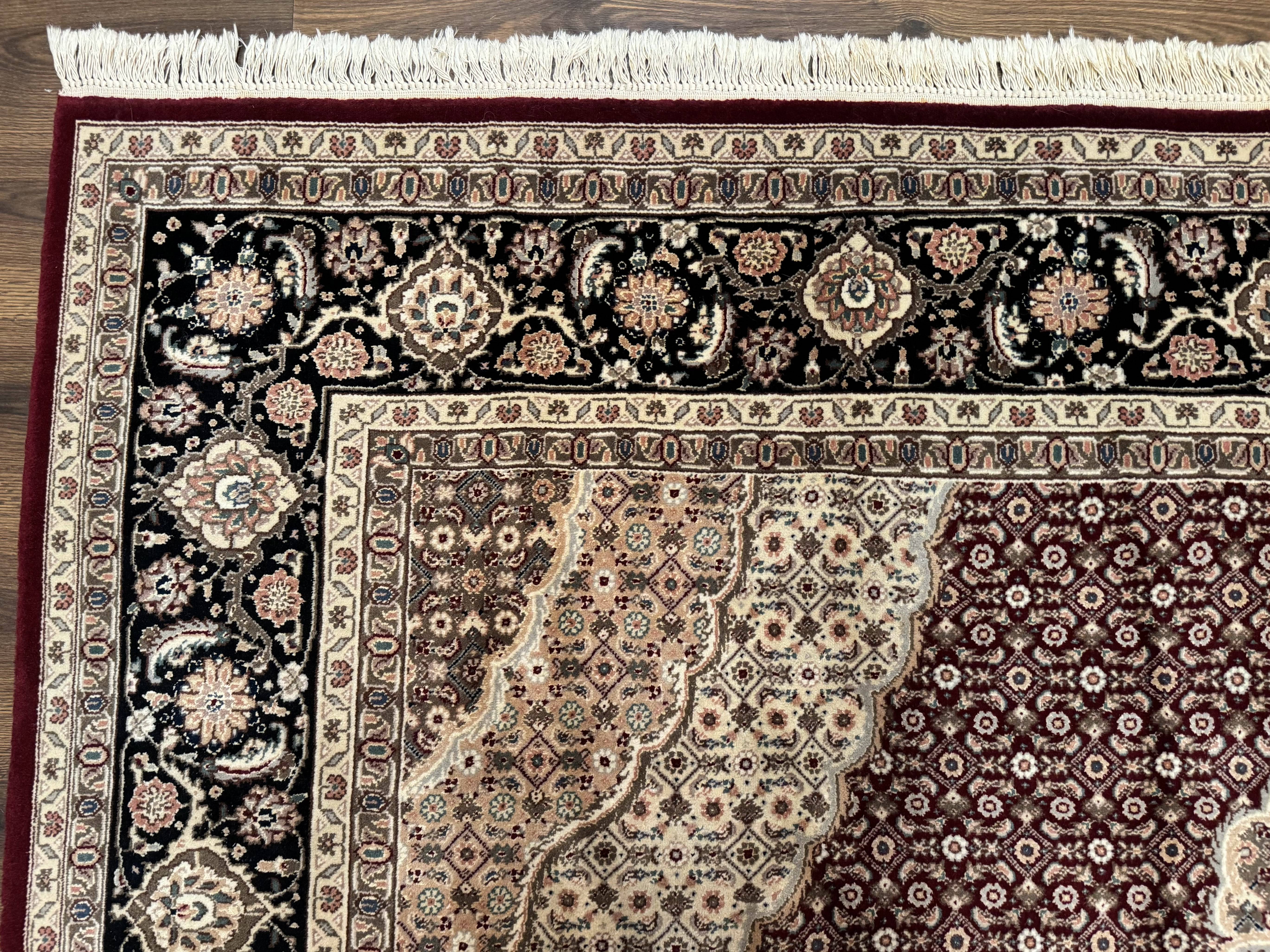 Sino Persian Rug 8x10, Herati, Elegant Oriental Carpet, Dark Maroon - Jewel Rugs