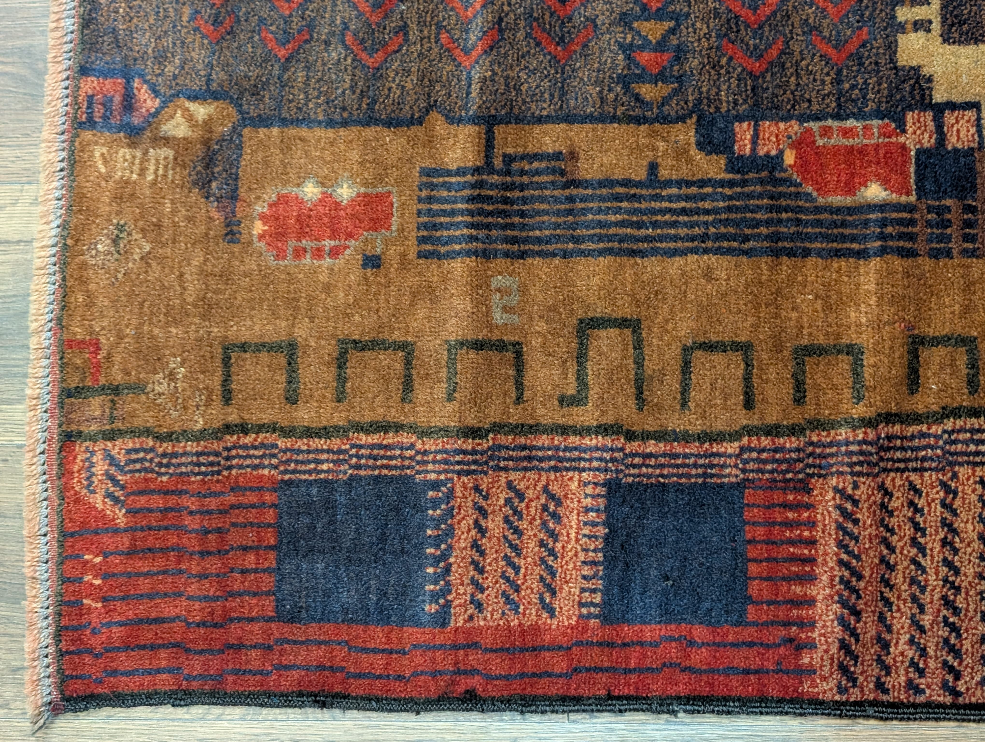 Afghan Rug 3x5, Pictorial Scene, Balouchi Carpet, Handmade, Wool, New - Jewel Rugs